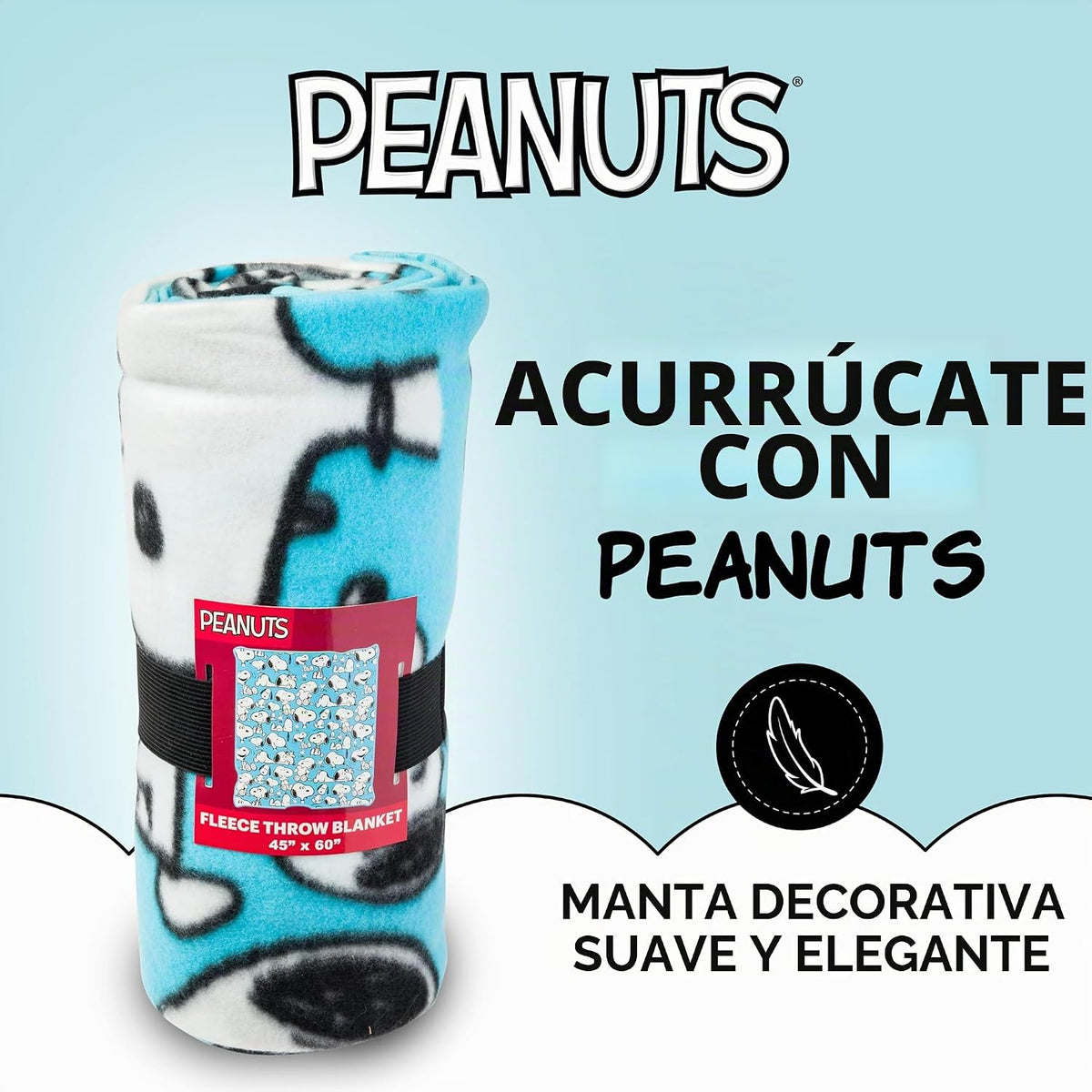 Silver Buffalo Peanuts Snoopy Multi Pose Expression - Manta de forr...