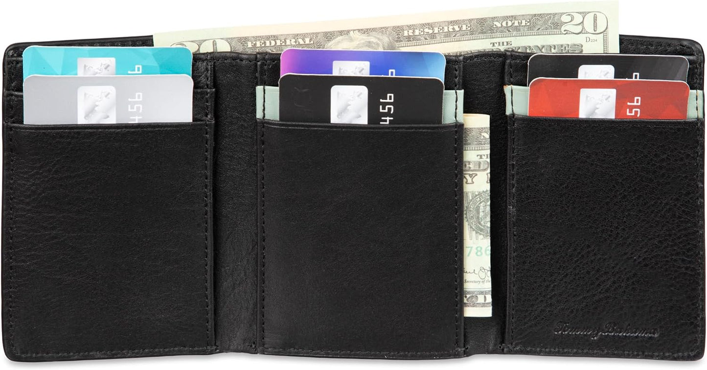 Tommy Bahama Billetera Trifold de cuero para hombre Negro