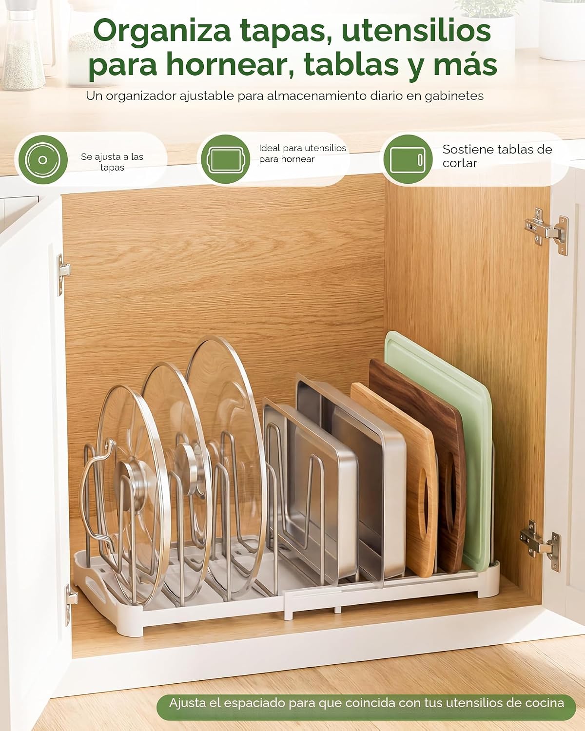 EVERIE Organizador Ajustable de Utensilios de Repostería Soporte pa...