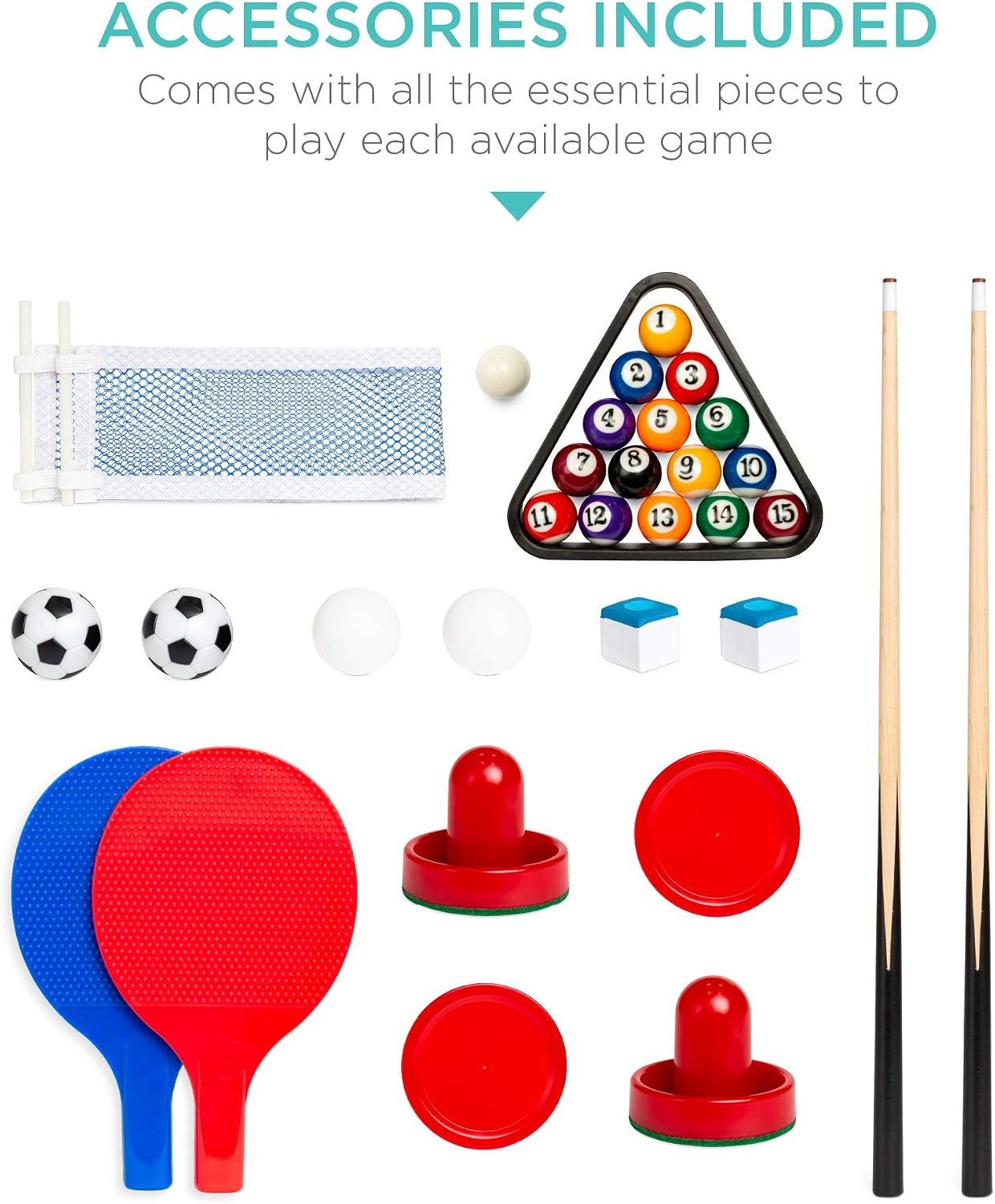 Best Choice Products Mesa de Juegos Múltiples 4 en 1, Set de Arcade...