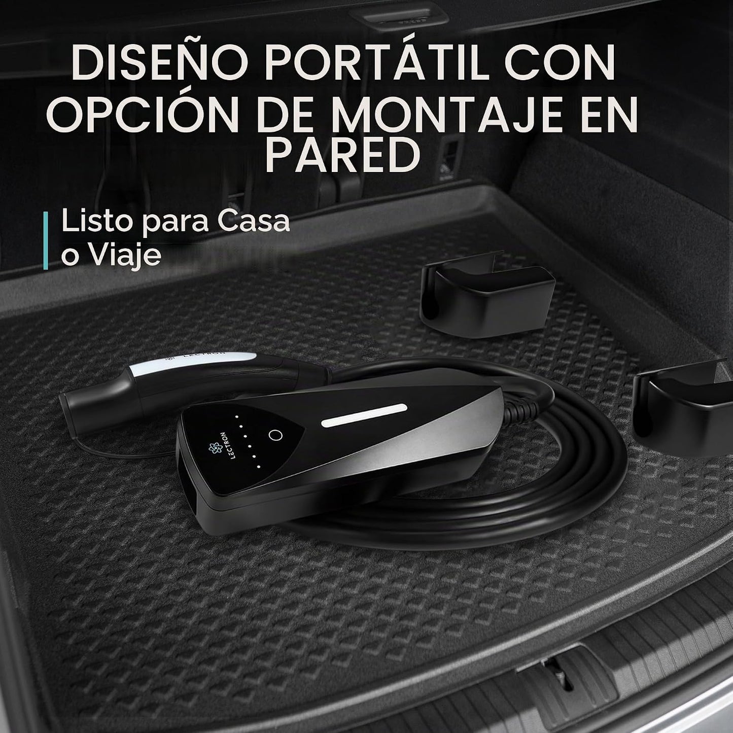 Lectron Cargador portátil EV Tesla NACS de nivel 1\/2 (8A - 40A), e...