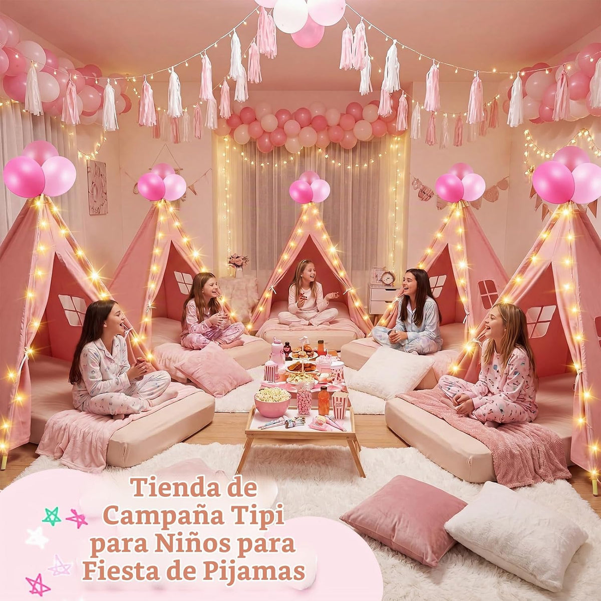 Lemosa - Tienda de campaña tipo tipi para niños, paquete de 6 unida...