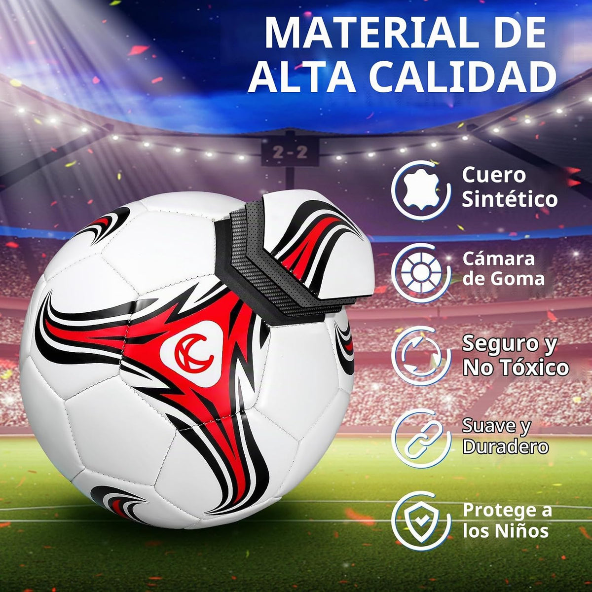 Tradder Paquete de 4 pelotas de fútbol con bomba, tamaño 3, 4, 5, p...
