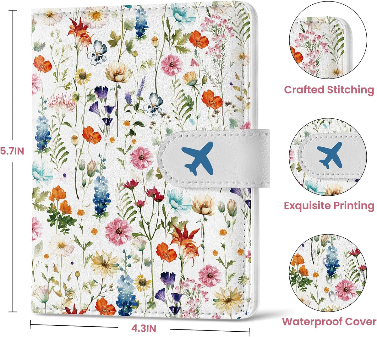 Portapasajes para Esenciales de Viaje, Funda de Cuero con Bloqueo R...