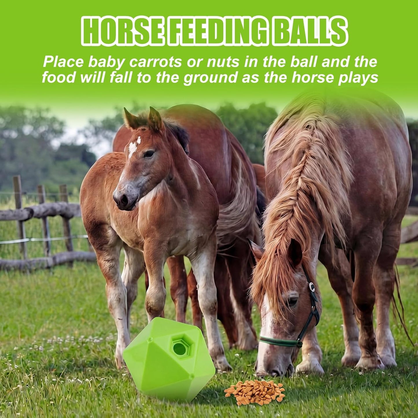 Seenelling Paquete de 1 bola de golosinas para caballos, juguete al...