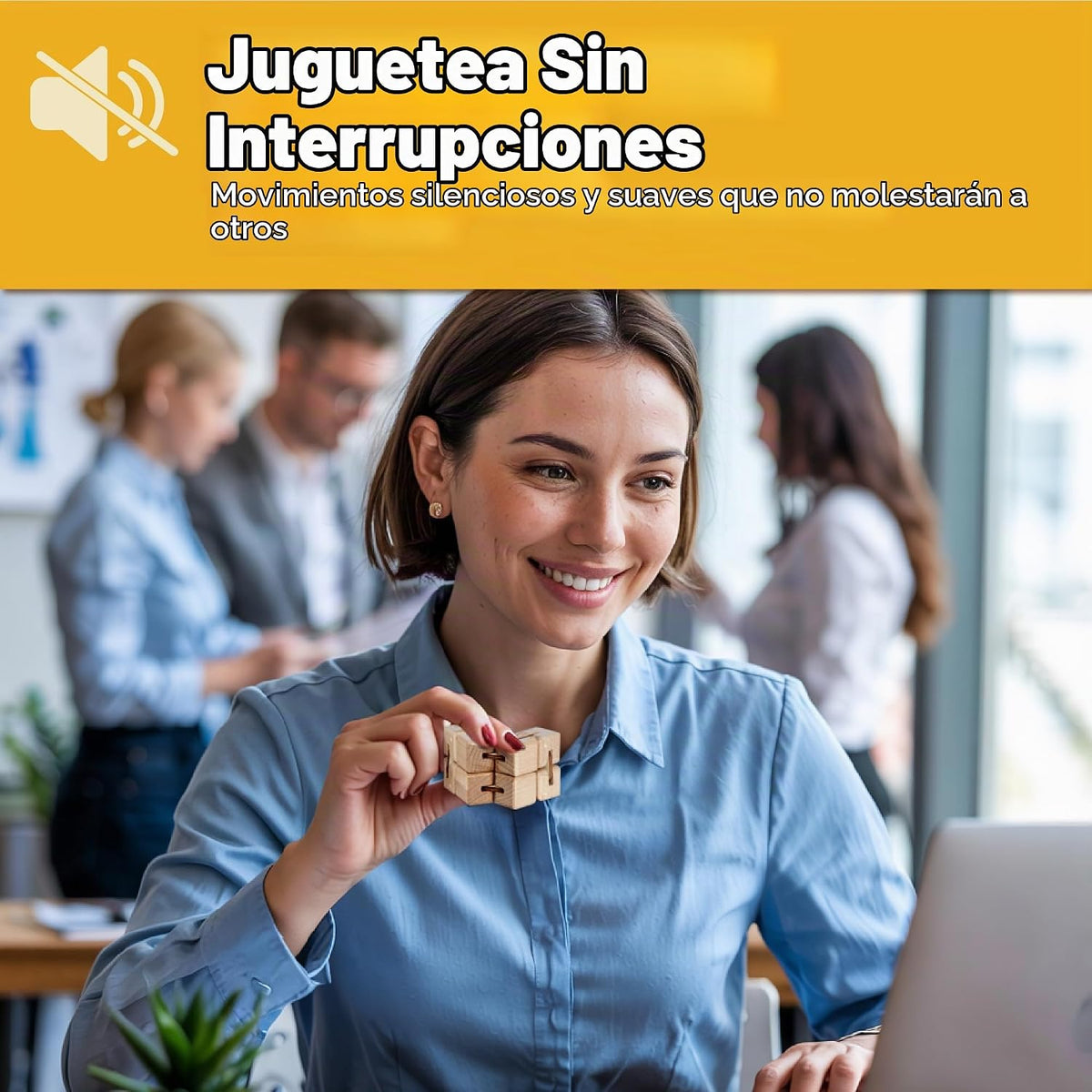 BunMo Cubo de madera para ansiedad \u2013 Cubo infinito de madera d...