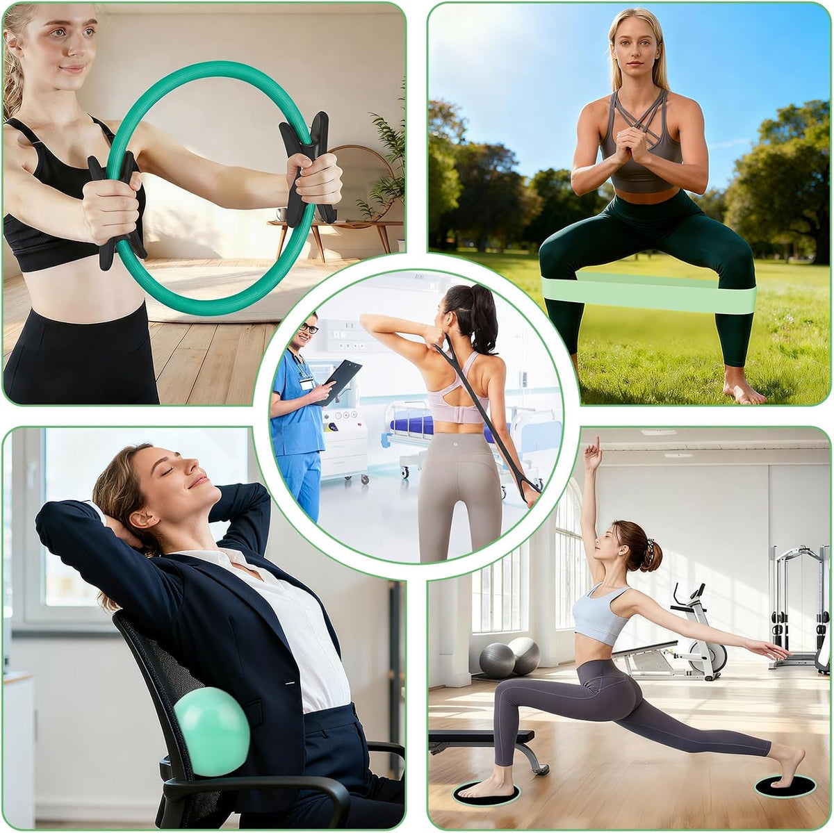 Hoedia Kit de Pilates de 17 Piezas para Mujeres, Equipo de Pilates...