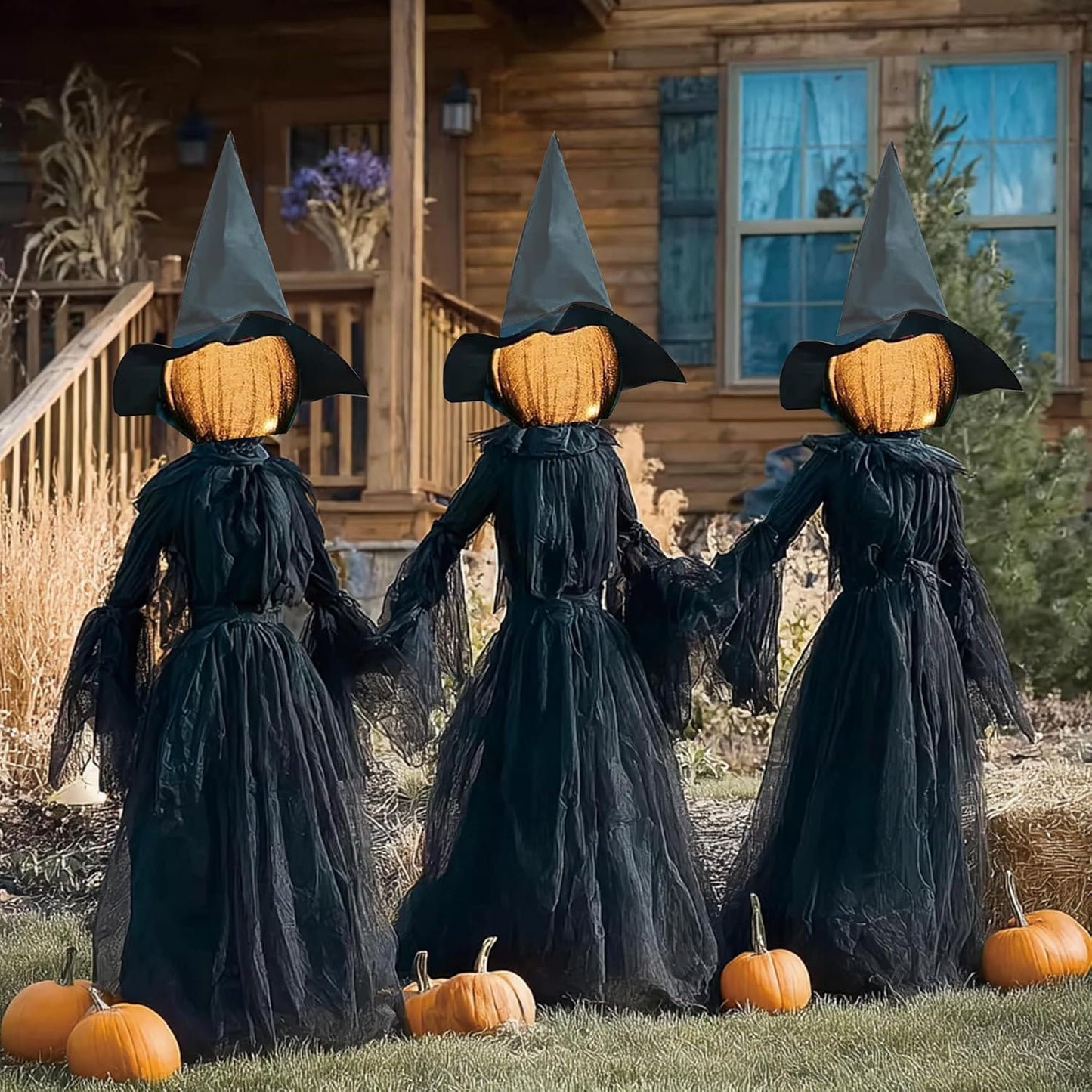 Hourleey - Decoraciones de Halloween para exteriores, paquete de 3...