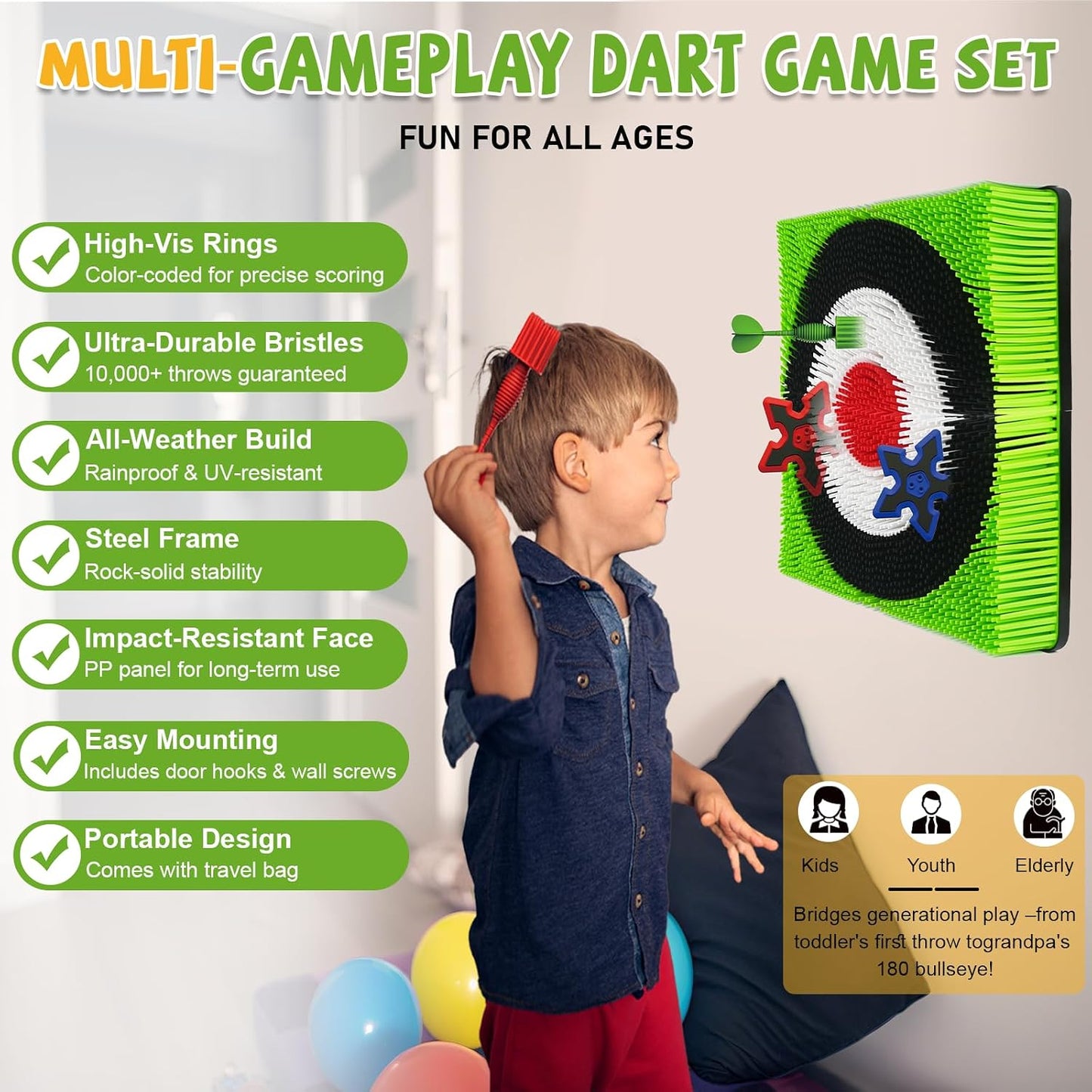 Juego de lanzamiento de hacha para patio trasero \u2013 Kit de tiro...