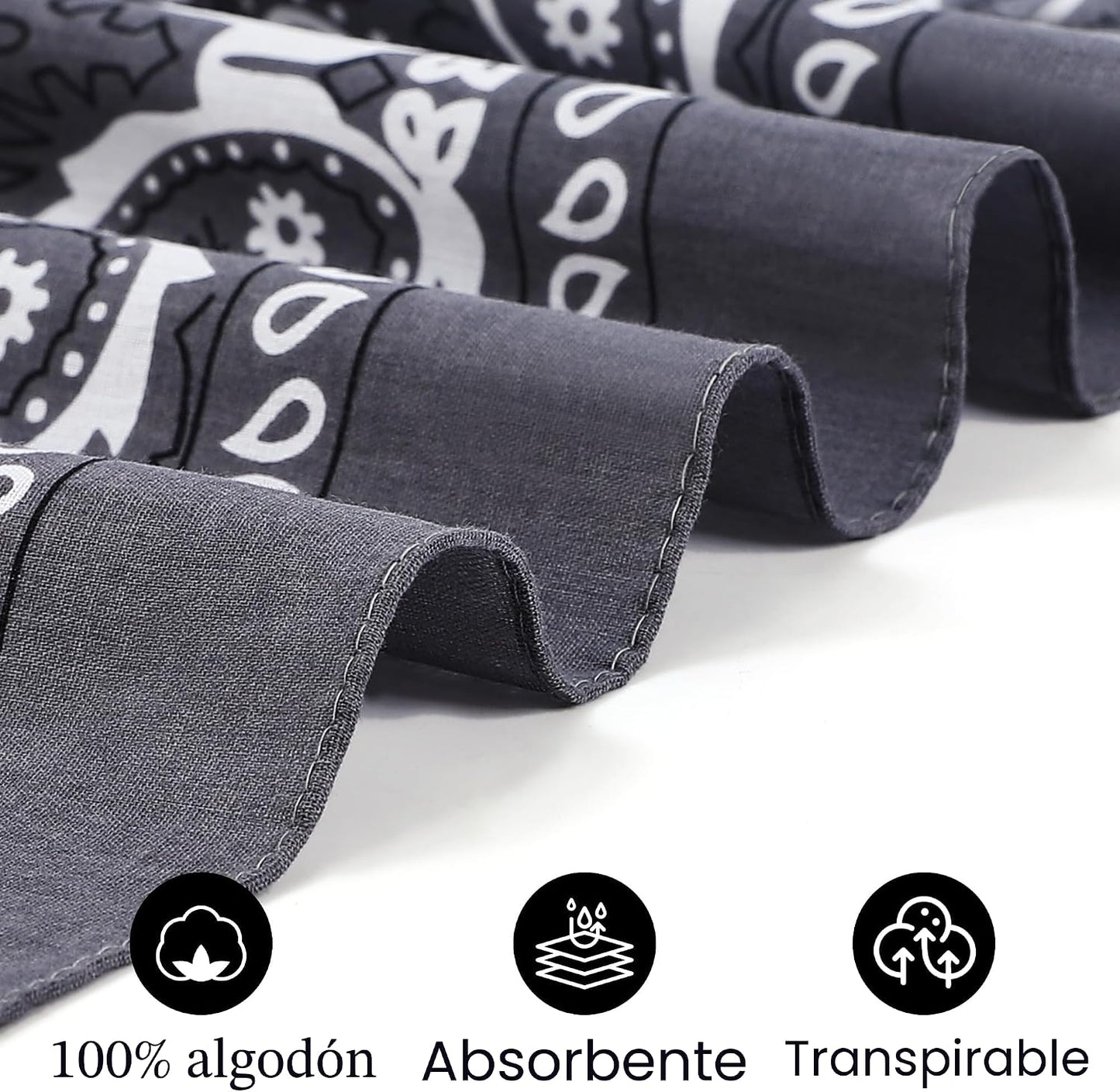 Mochabao Bandanas grandes 100% de algodón de 27 x 27 pulgadas para...