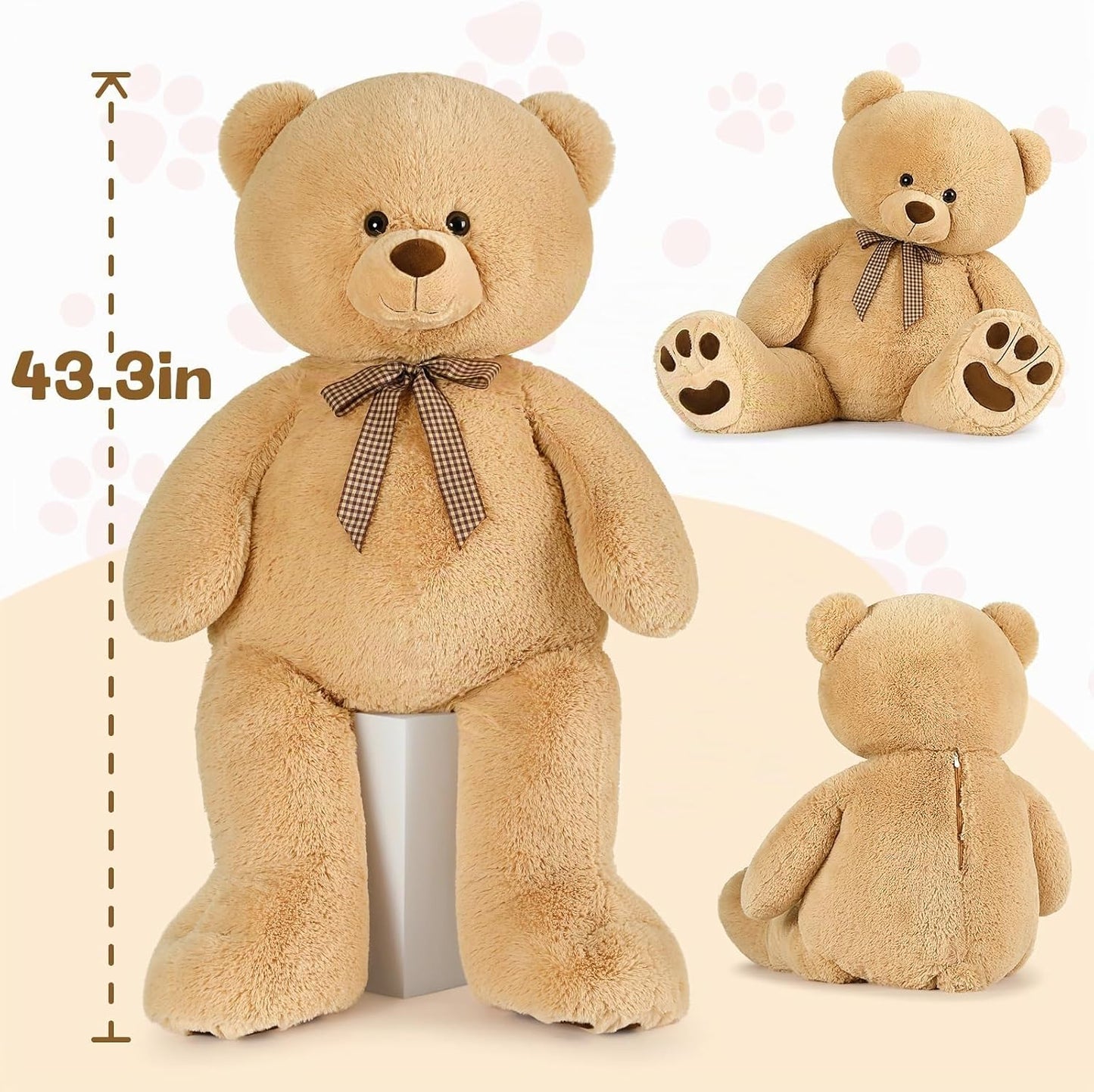 Tezituor Oso de peluche gigante de 43 pulgadas, oso de peluche gran...