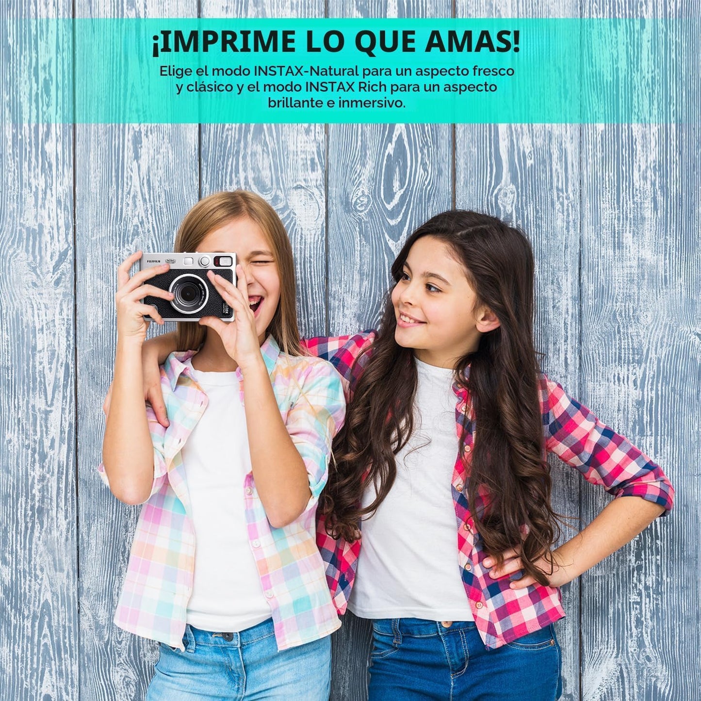 Fujifilm Paquete de cámara híbrida Instant Mini EVO con 20 hojas de...