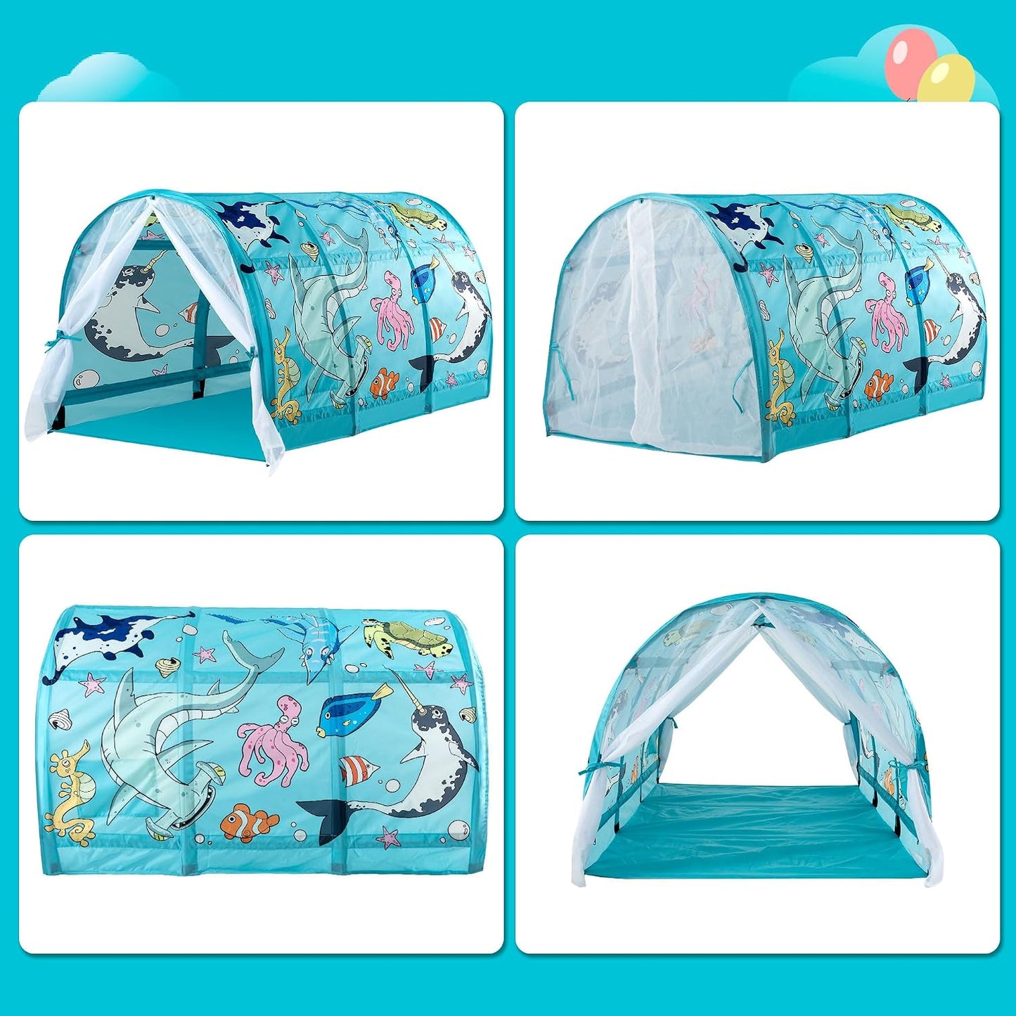 ANC POP Tienda de campaña para niños con tira de luces LED de 55 x...