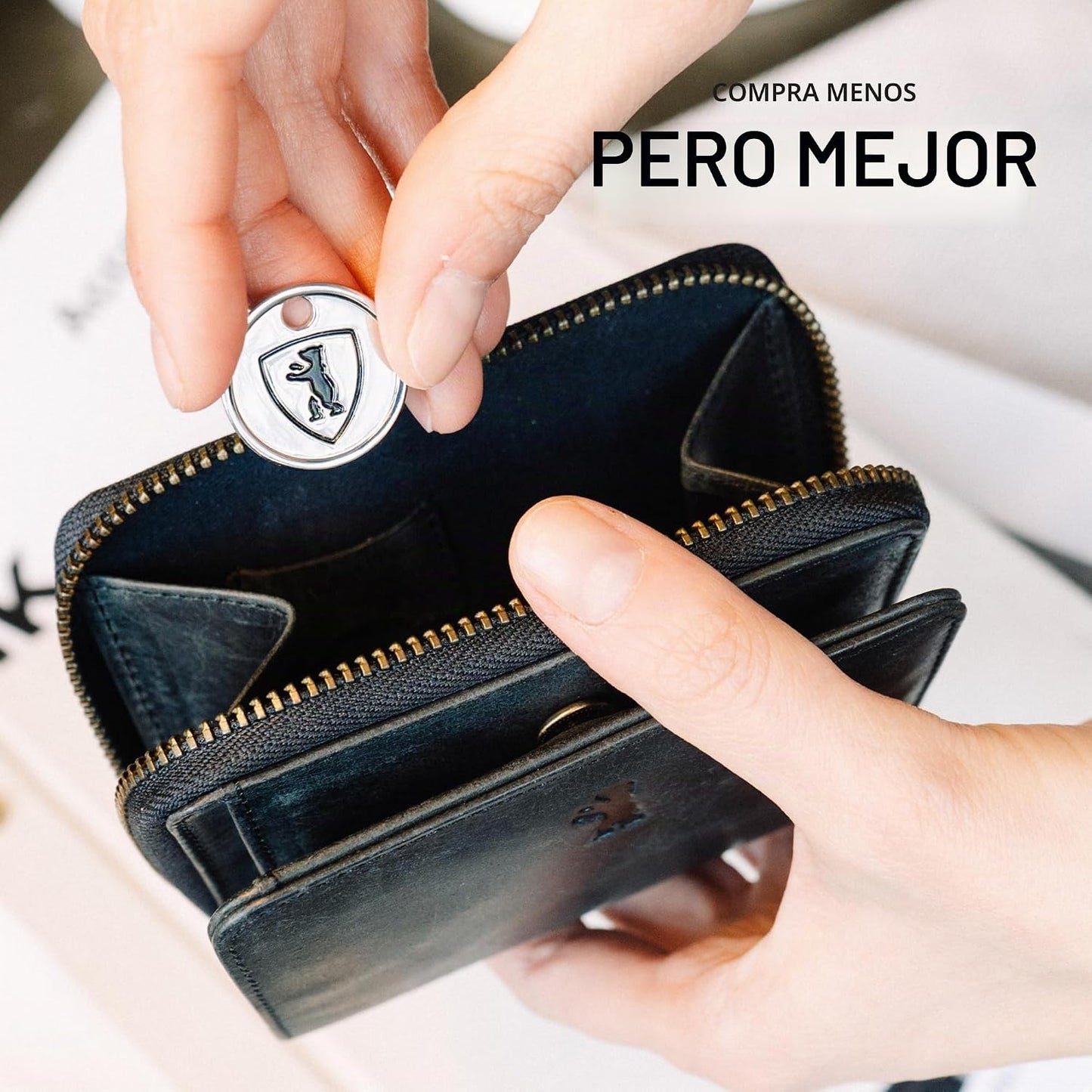 BERLINER BAGS Cartera pequeña de cuero genuino Sara, caja de regalo...