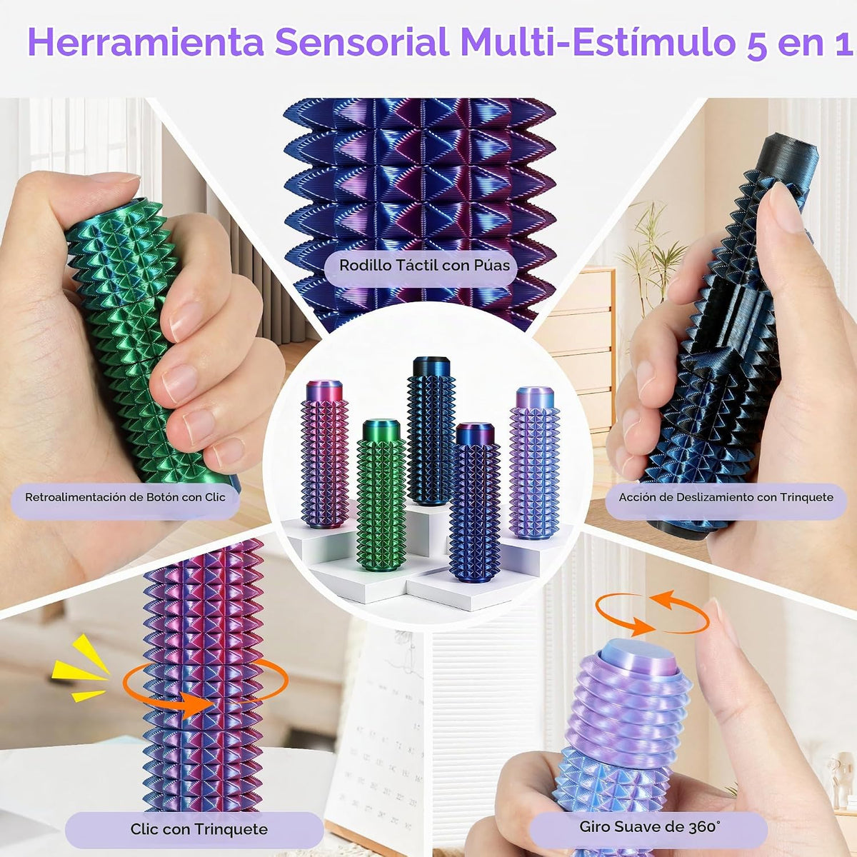 Little Ouchies - Herramienta para la ansiedad 5 en 1 con clicker es...