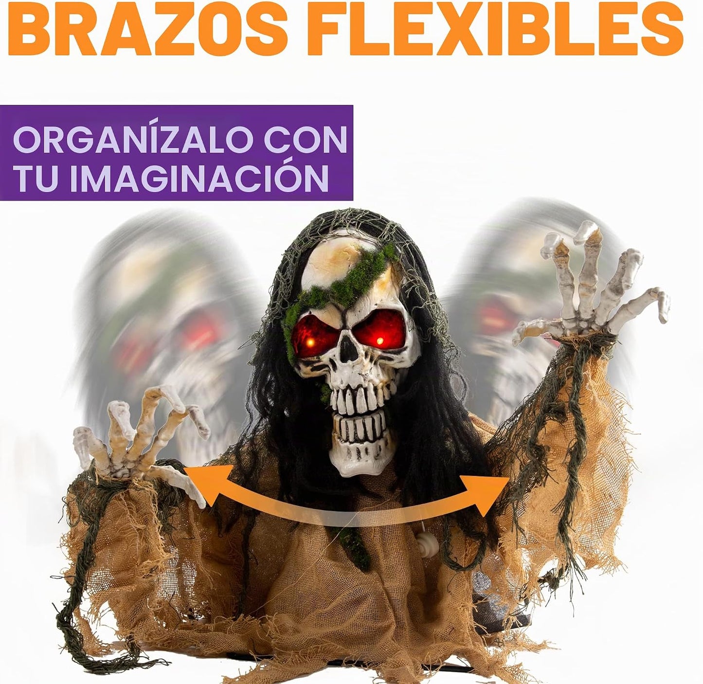 JOYIN Decoración de Halloween para exteriores, animado zombi, rompe...