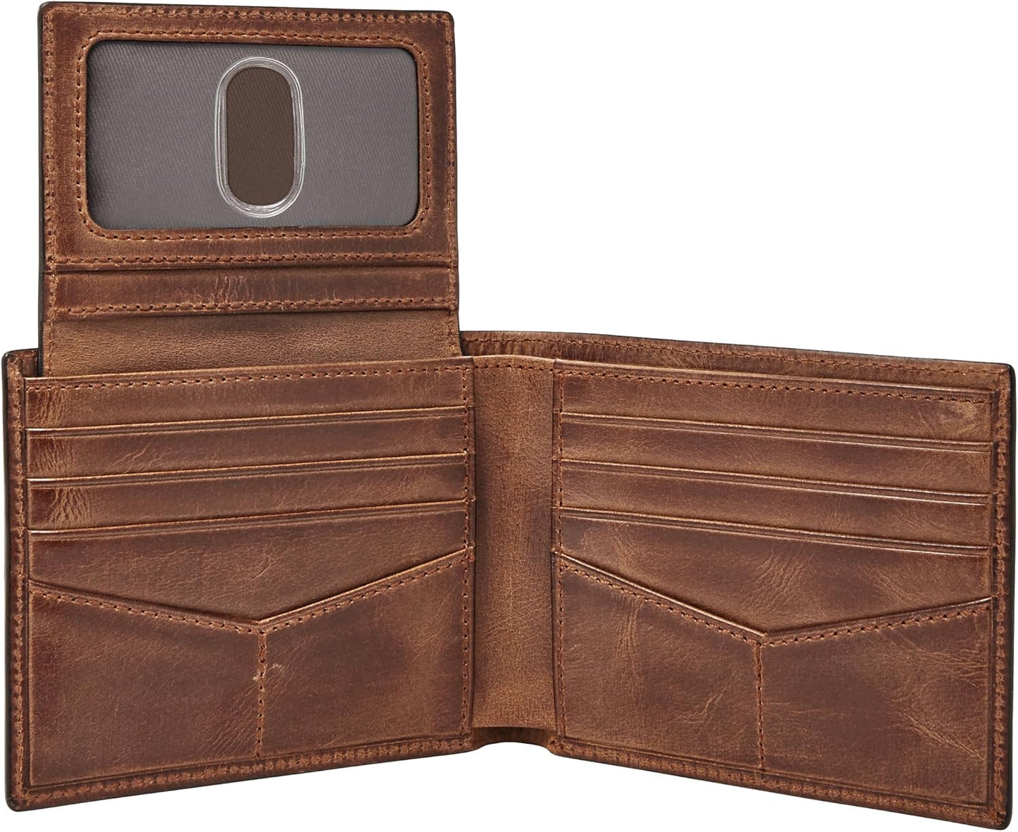 Cartera plegable de cuero Fossil Derrick con bloqueo de RFID para h...