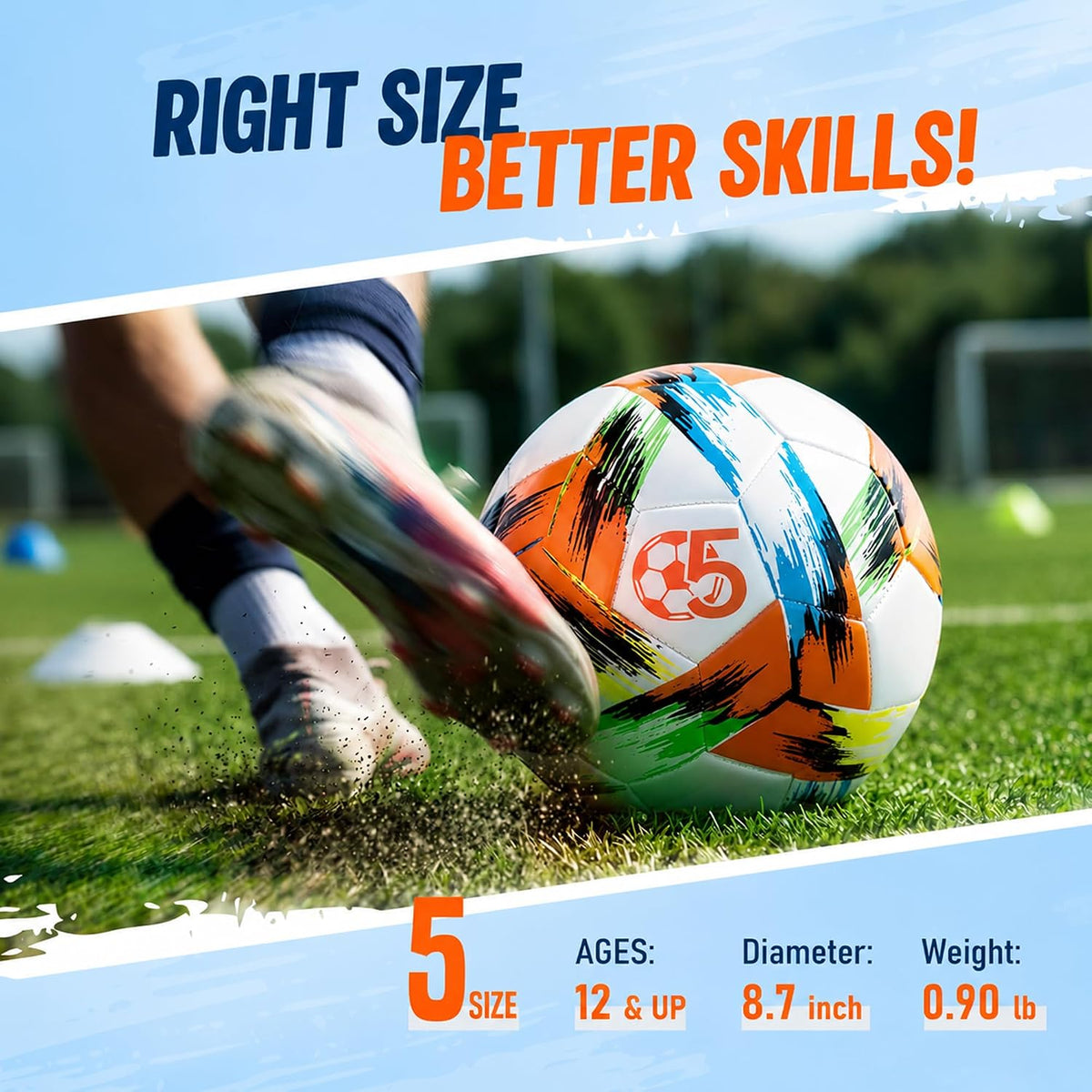 Innotoys Balón de fútbol tamaño 5, tamaño 4, tamaño 3, desinflado,...