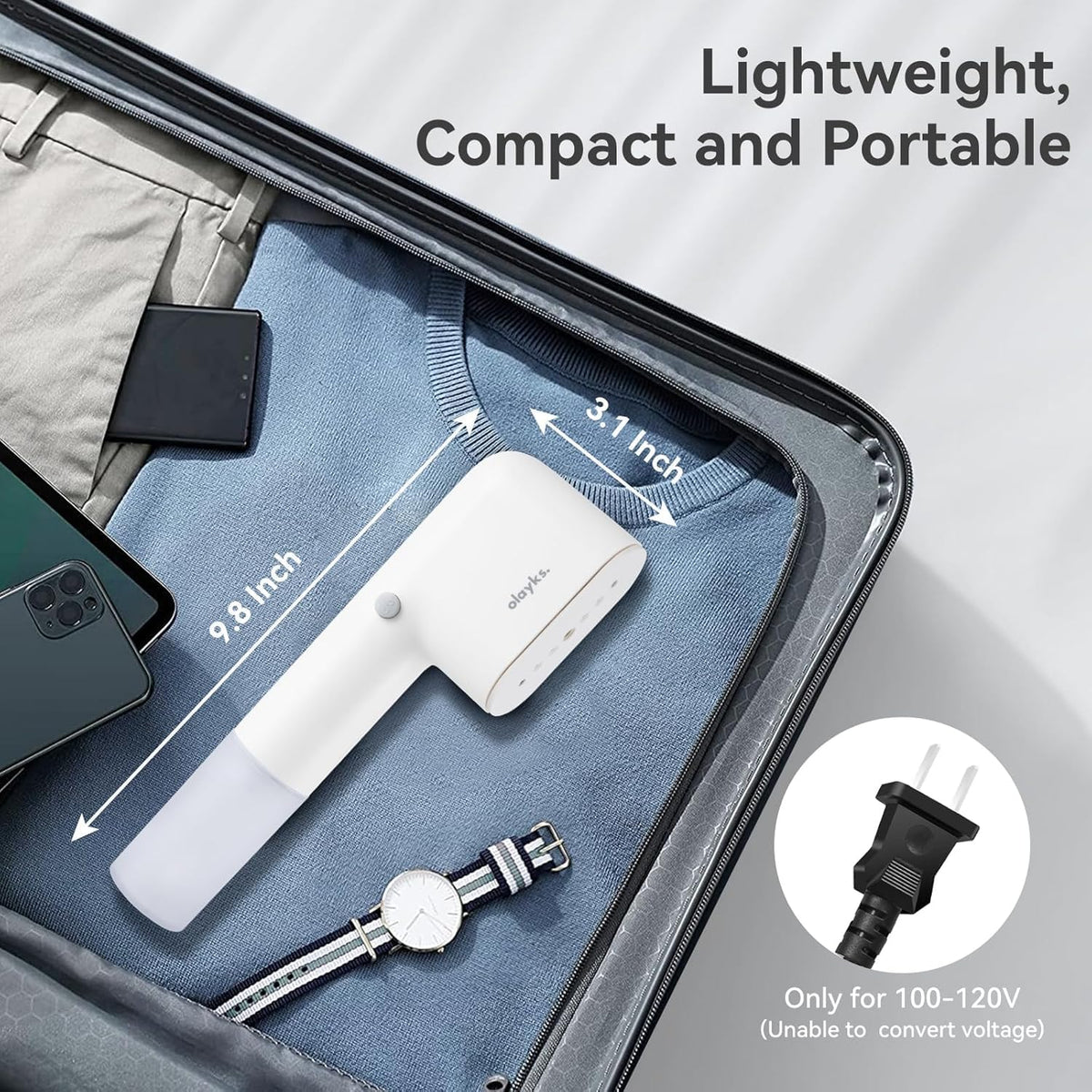 Vaporizador de viaje para ropa portátil Mini, vaporizador de ropa d...
