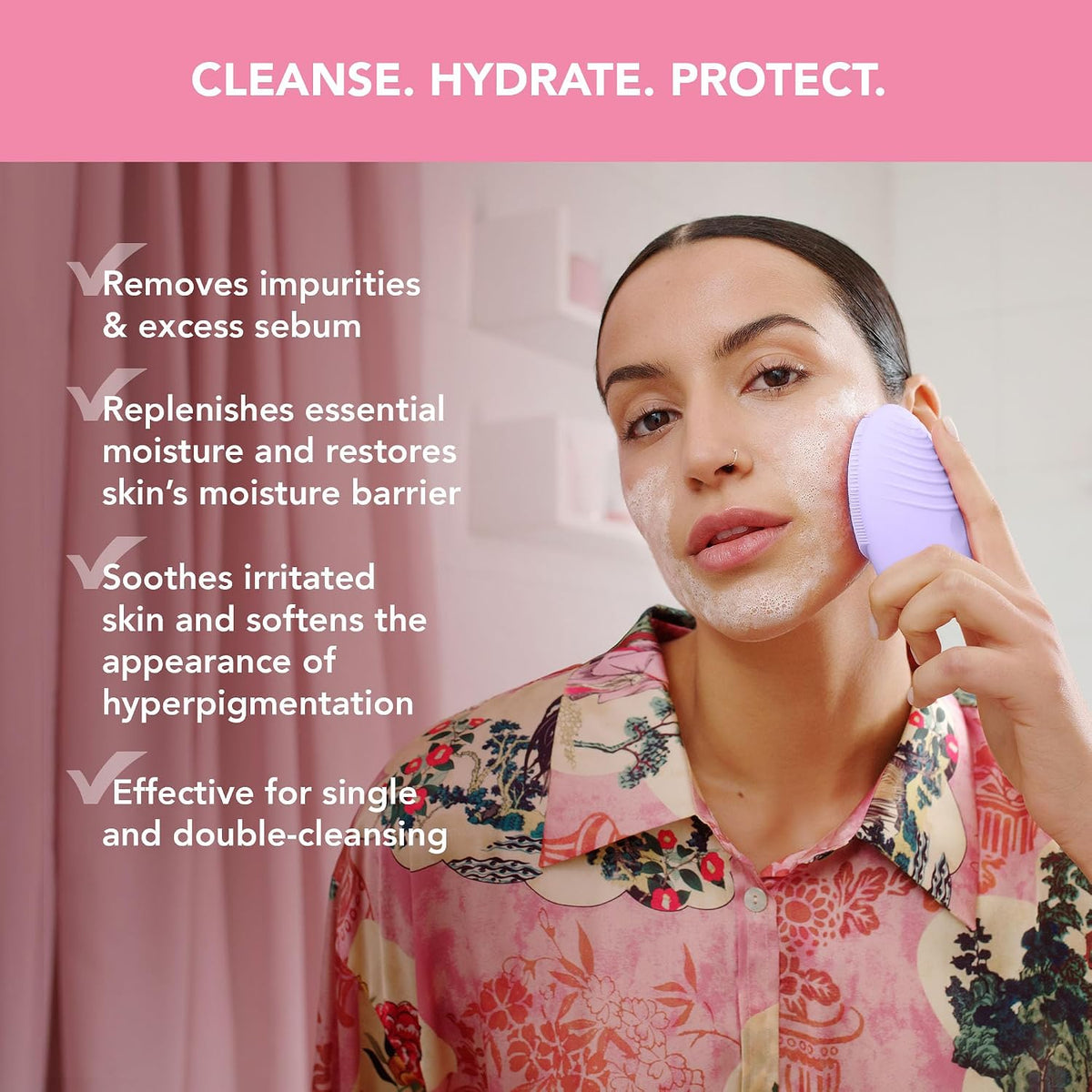 FOREO Luna 4 Cepillo de limpieza facial + limpiador de microespuma...