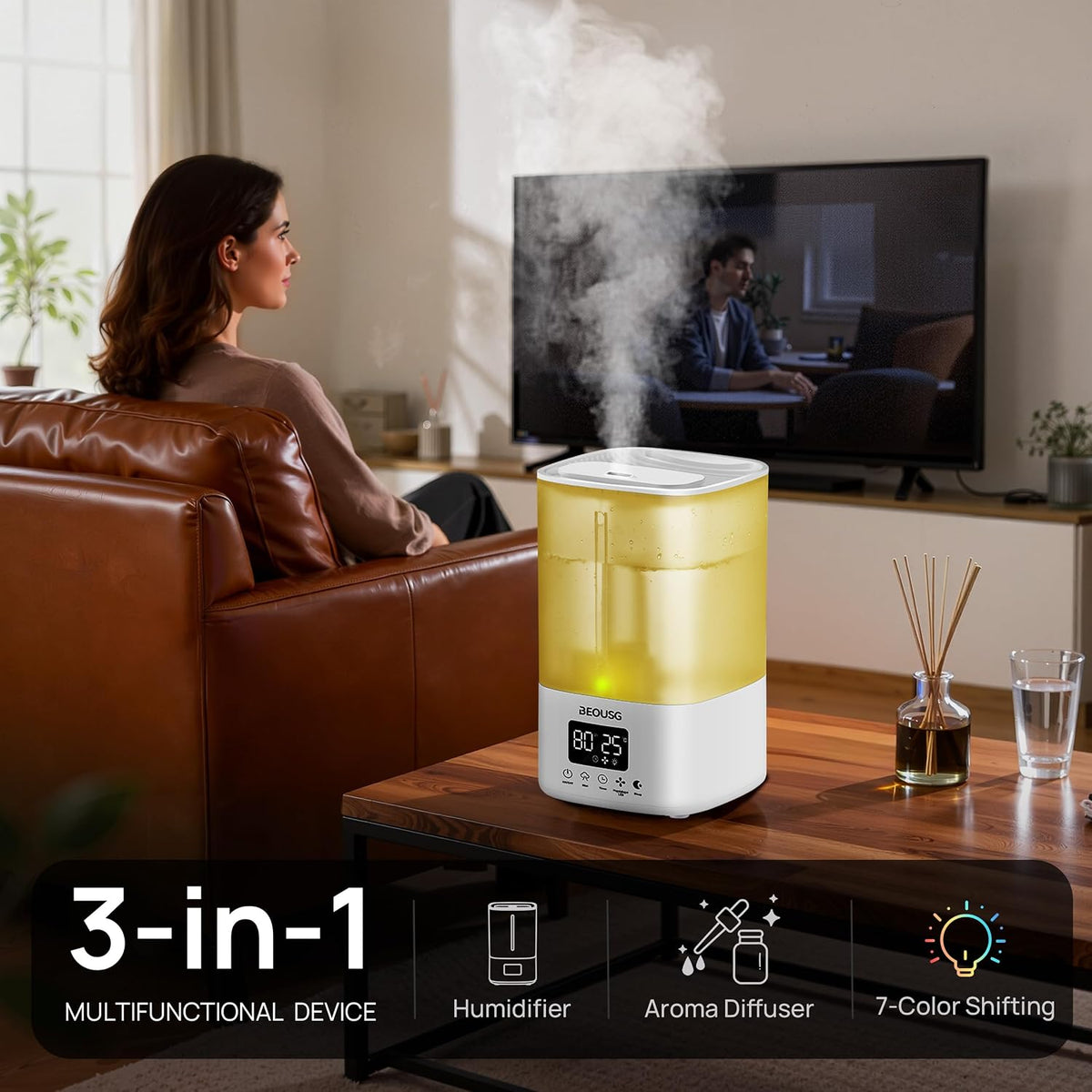 BEOUSG Humidificador ultrasónico de llenado superior de 5L, humidif...