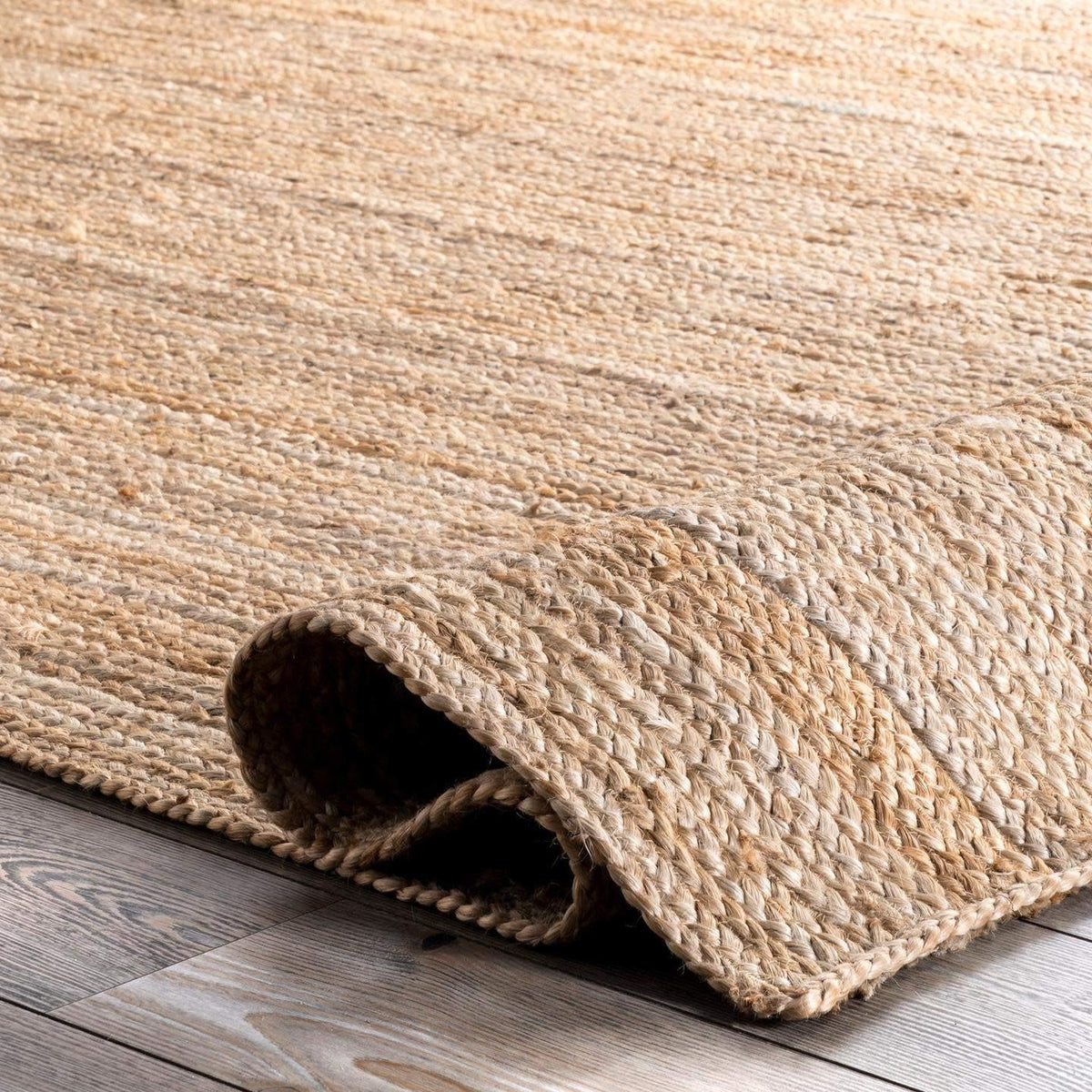 nuLOOM 9x12 Rigo Alfombra de yute tejida a mano, natural, diseño rú...