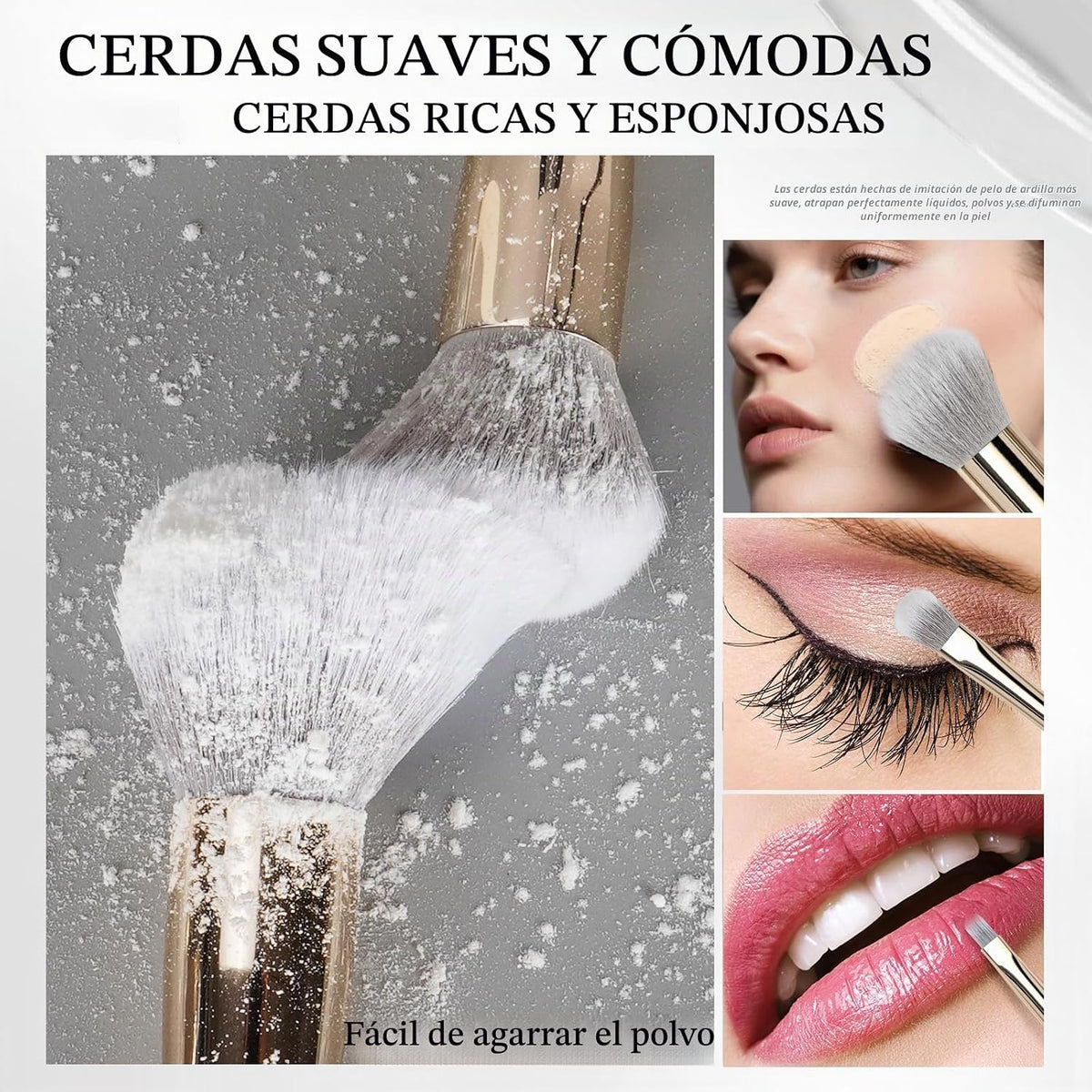 Vivid Beauty Juego de Brochas de Maquillaje, 18 Piezas de Brochas d...