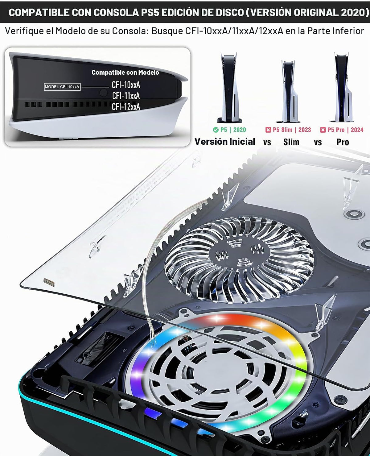 Joso Placa frontal para PS5 Disc Edition, versión estándar 2020 ant...