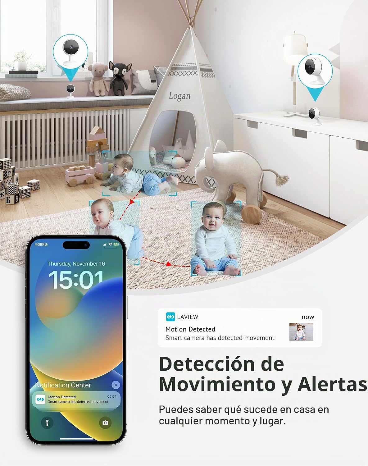 LaView Cámaras 3K de 5MP para Seguridad del Hogar en Interiores, Cá...