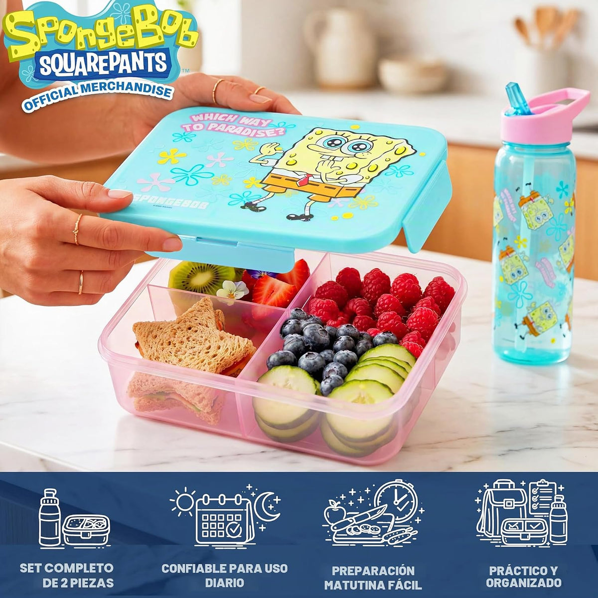 Get Trend SpongeBob SquarePants - Juego de lonchera y botella de ag...
