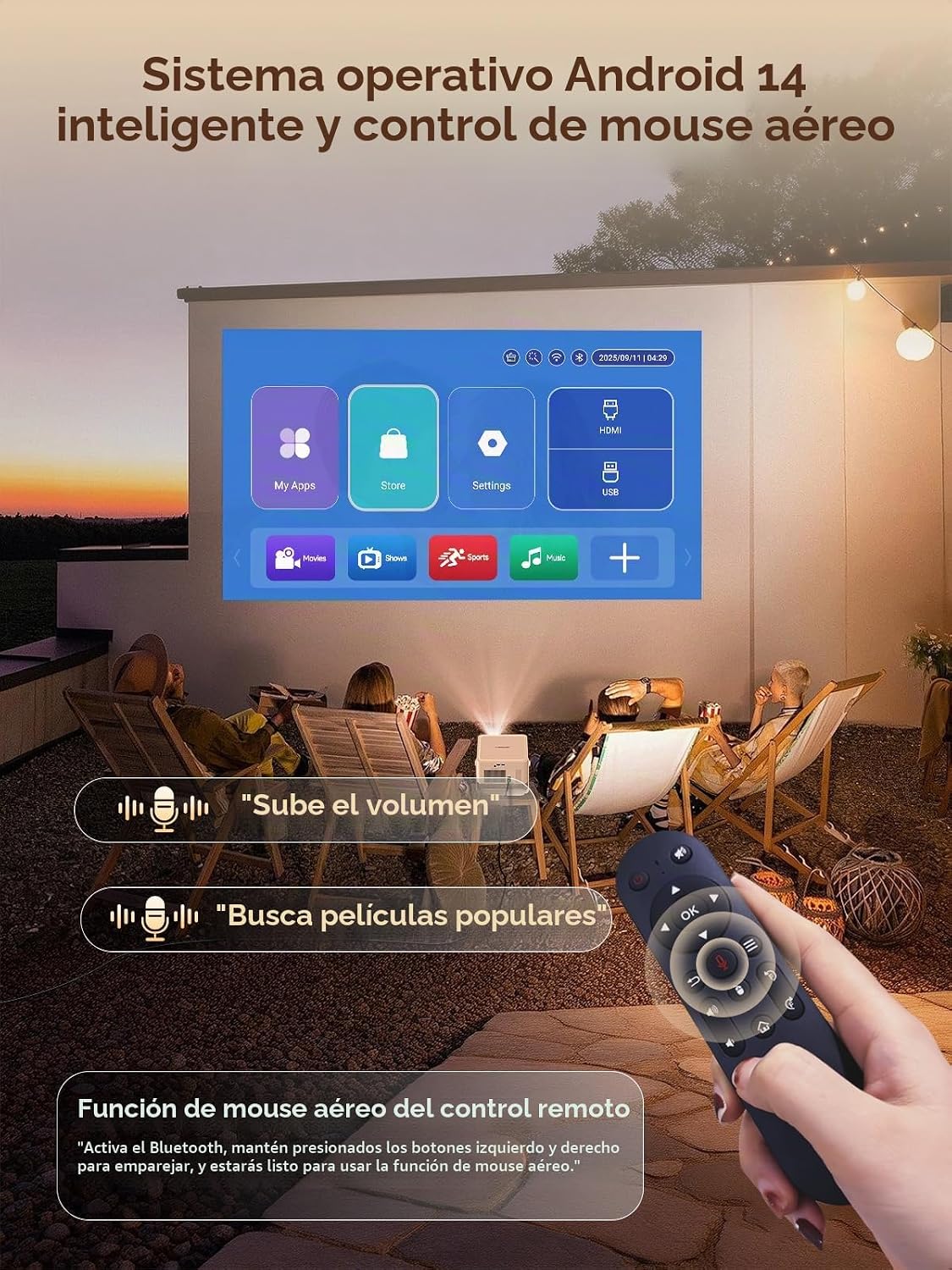 [Android 14 y 800ANSI] Mini proyector Magcubic 4K 8K, compatible co...