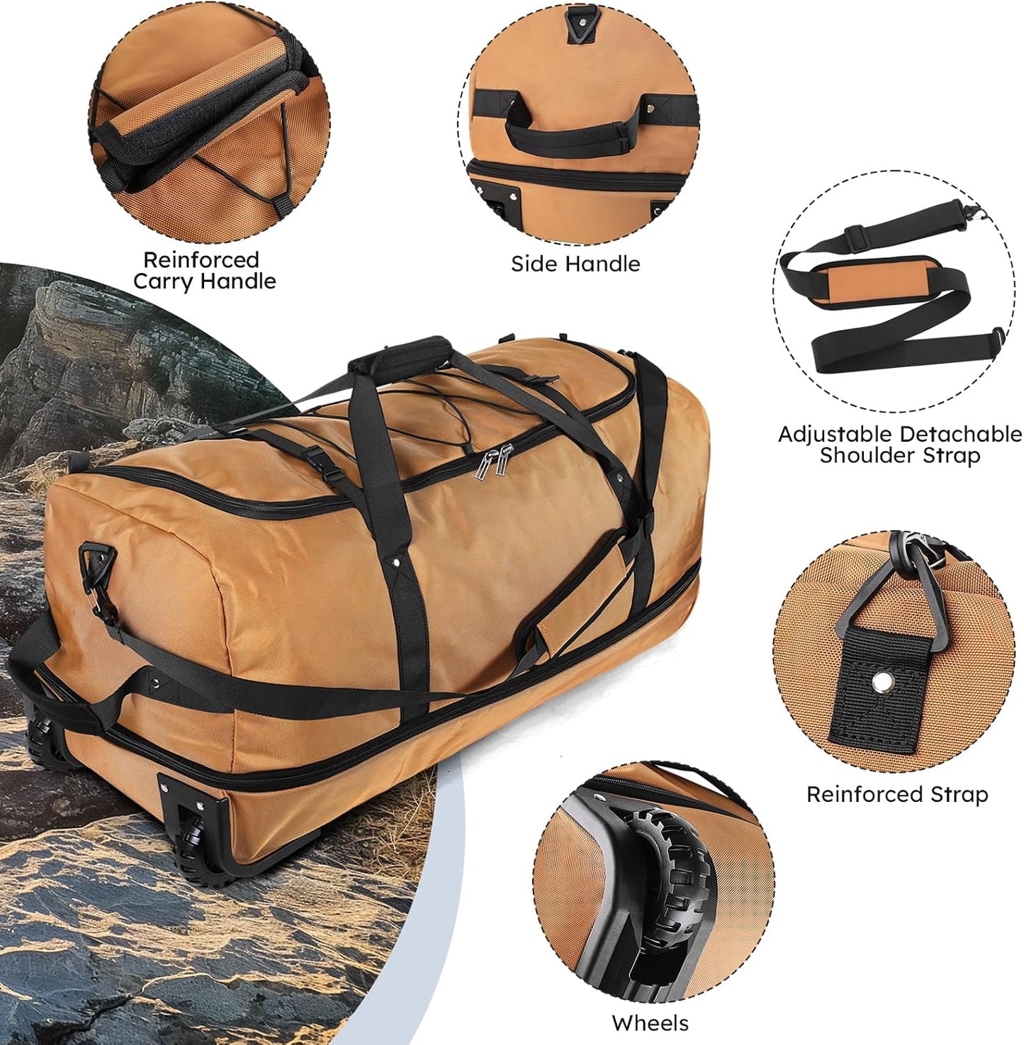 Vrtisa - Bolsa de viaje plegable de 110L expandible a 140L de 32...