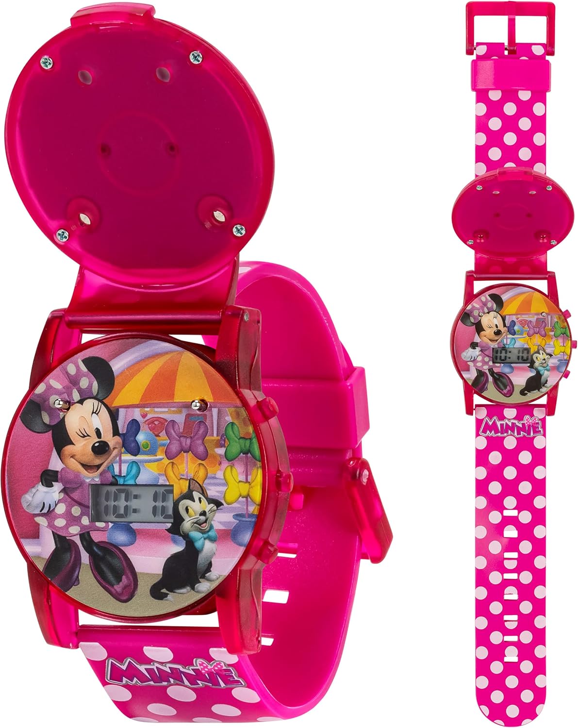 Disney Minnie Mouse - Reloj musical para niños con luces LED de col...
