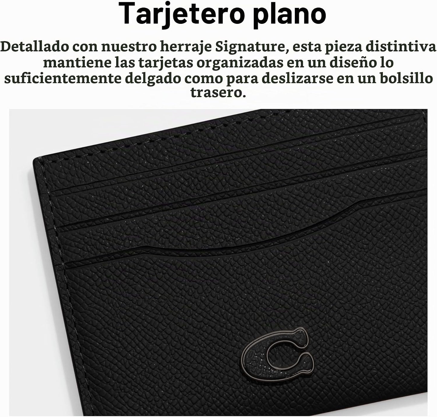 Coach Funda de tarjeta para hombre, color negro, talla única