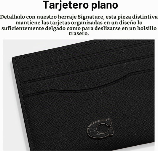 Coach Funda de tarjeta para hombre, color negro, talla única