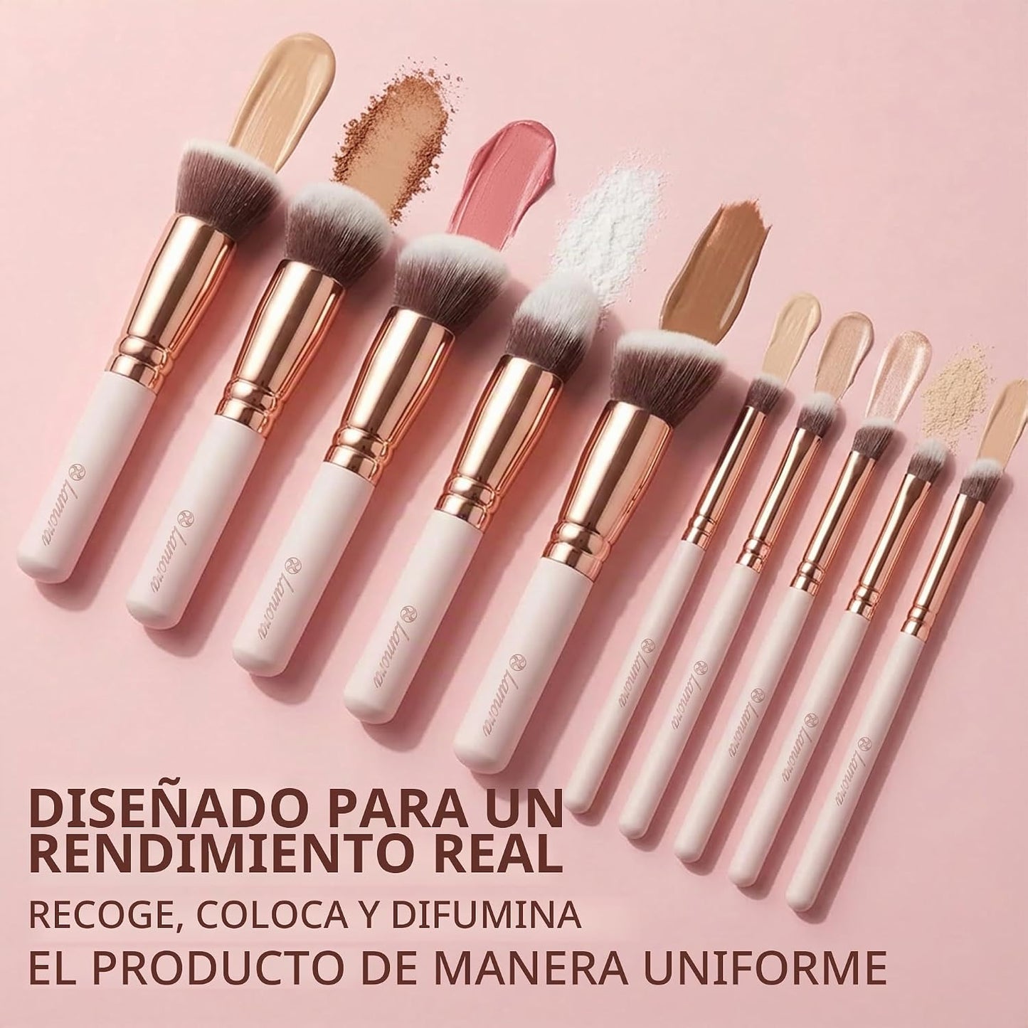 Kabuki - Juego de brochas de maquillaje, base en polvo, rubor, corr...