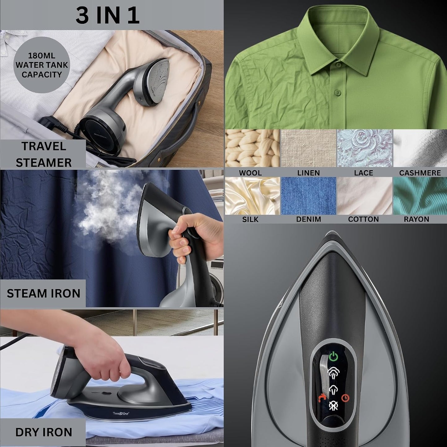 True &amp; Tidy DuoPress XL 2 en 1 vaporizador y plancha para ropa,...