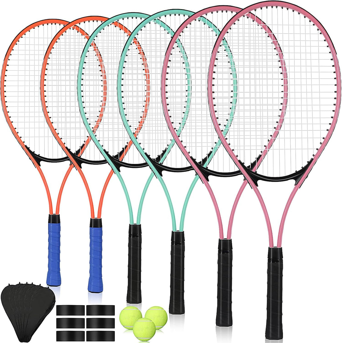 Motionchic - Juego de 6 raquetas de tenis para adultos recreativos...