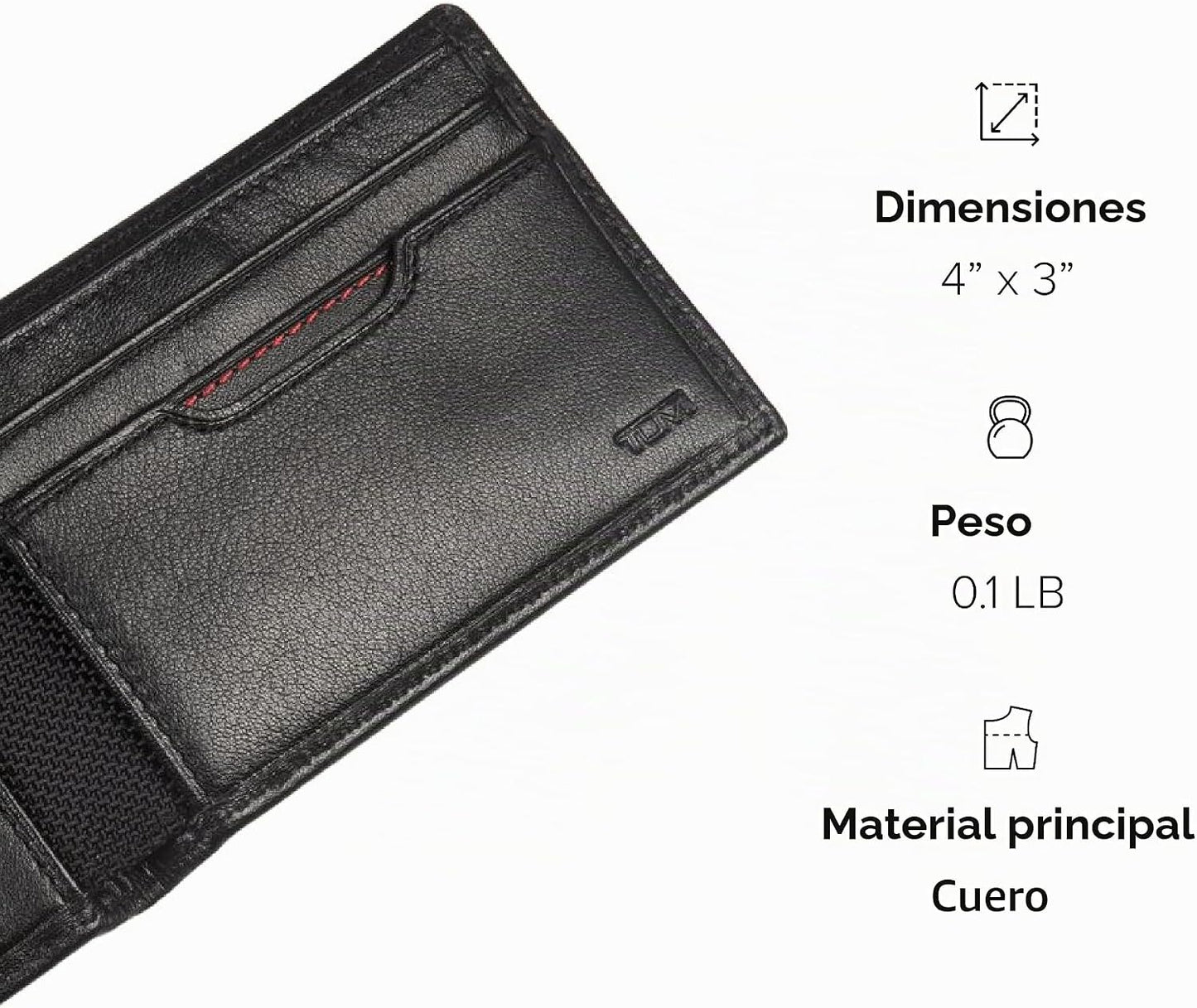 Tumi Billetera individual delgada Delta para hombre, Negro -