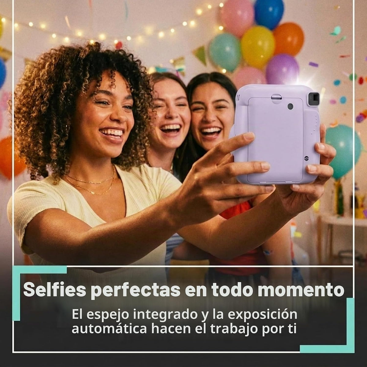 Cámara instantánea Fujifilm Instax Mini 13 morada con juego de pelí...