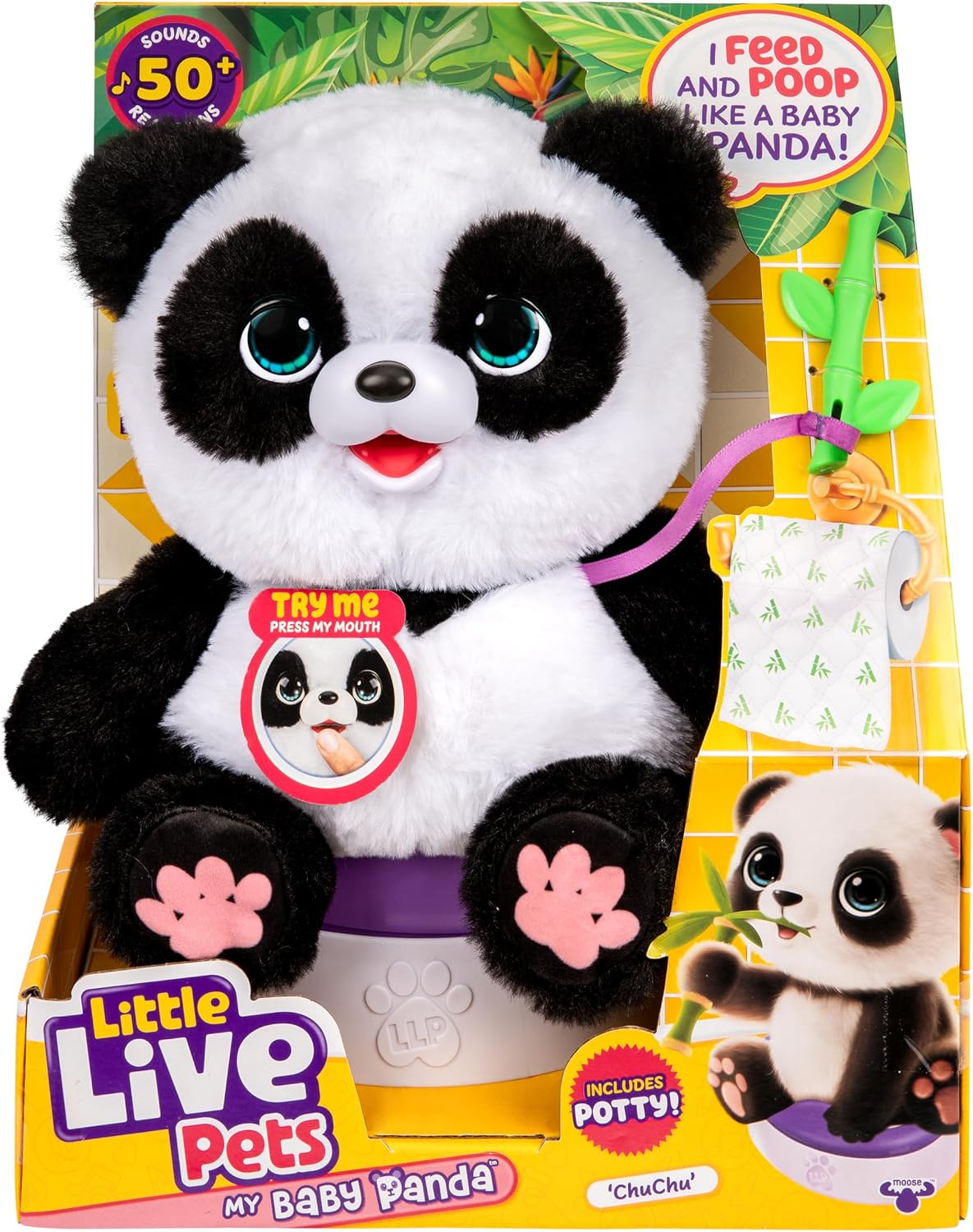 Little Live Pets My Baby Panda - Orinal y bambú incluidos en el set...