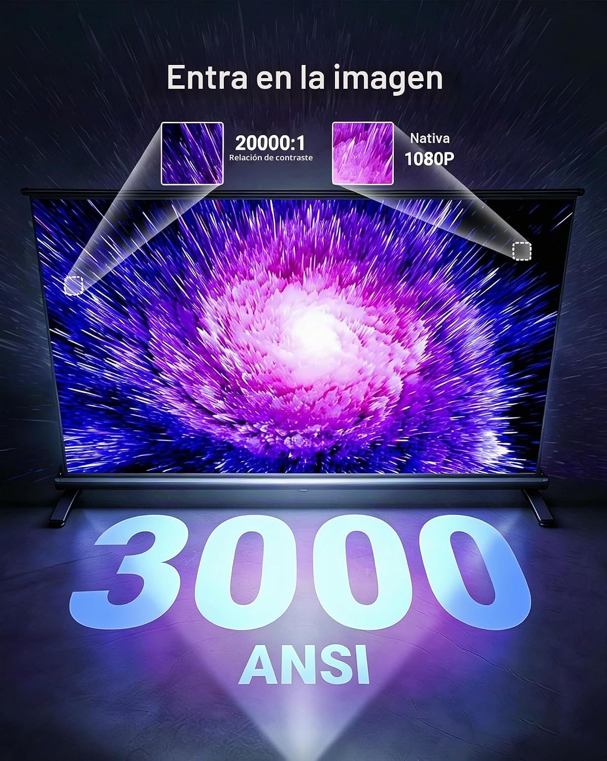Proyector inteligente 4K [incluido con Google TV Stick] con WiFi y...