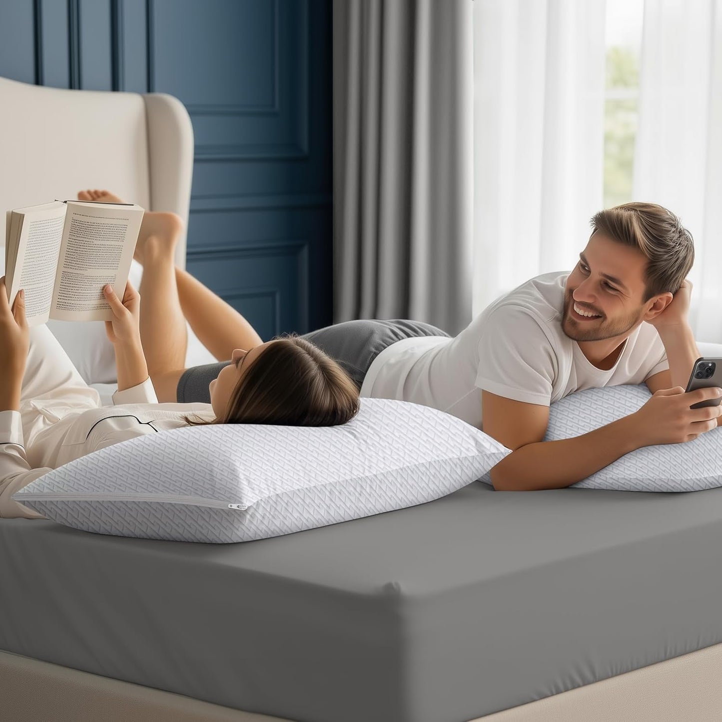 Utopia Bedding Almohadas de espuma viscoelástica trituradas, almoha...