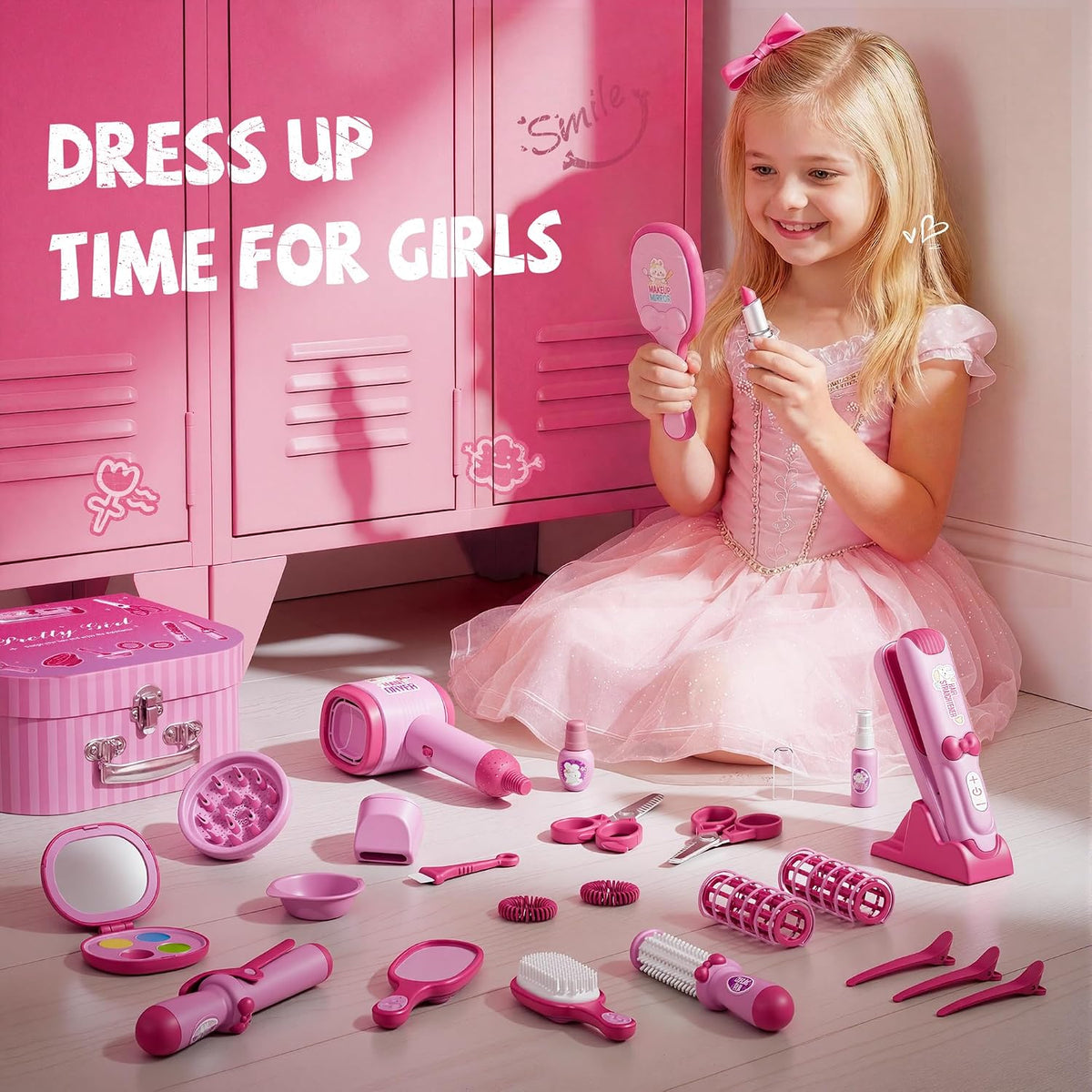 Juguetes de peluquería para niñas de 5 años, kit de maquillaje para...