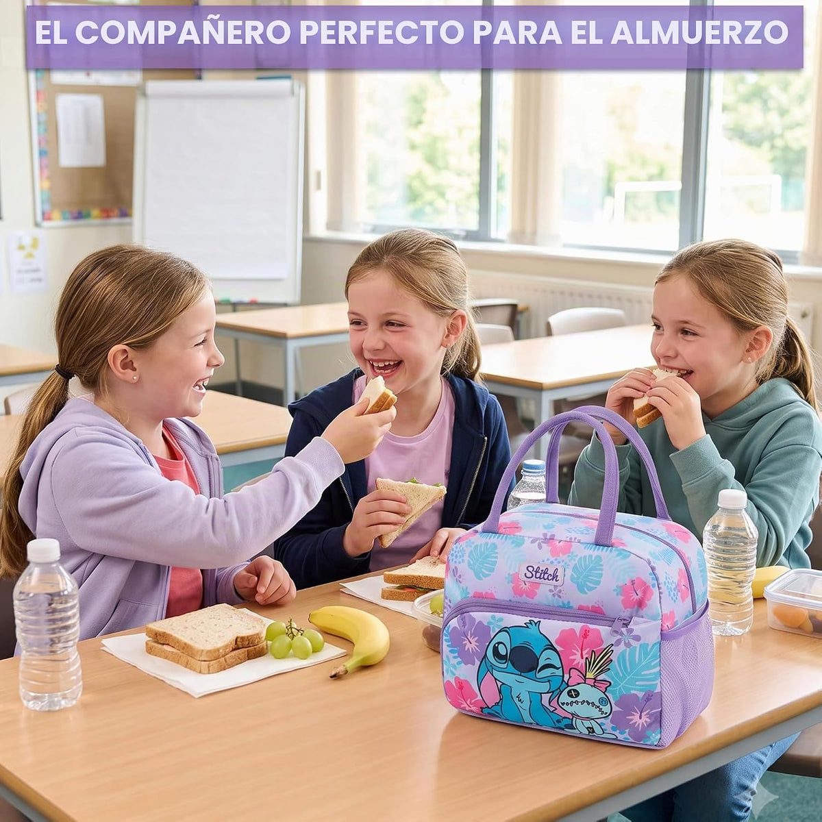 Get Trend Disney Stitch Girls Bolsa de almuerzo con aislamiento, út...