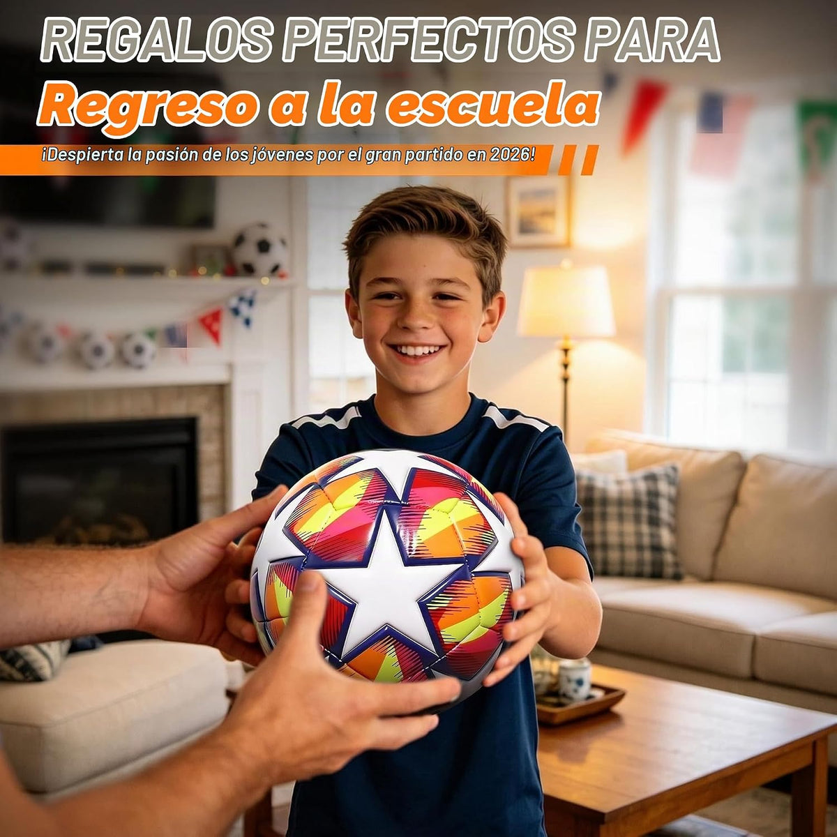 Champhox Balón de Fútbol Tamaño 4, Balones de Fútbol de Construcció...