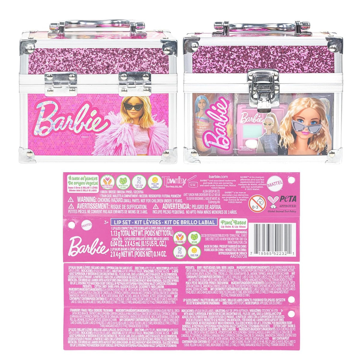 Barbie - Juego de maquillaje para niños en mini estuche de tren, se...