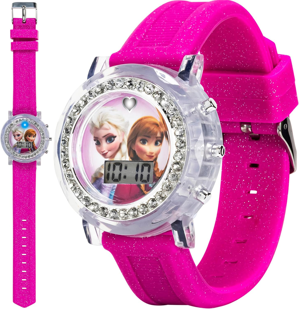 Frozen Elsa y Anna - Reloj LCD con correa de silicona