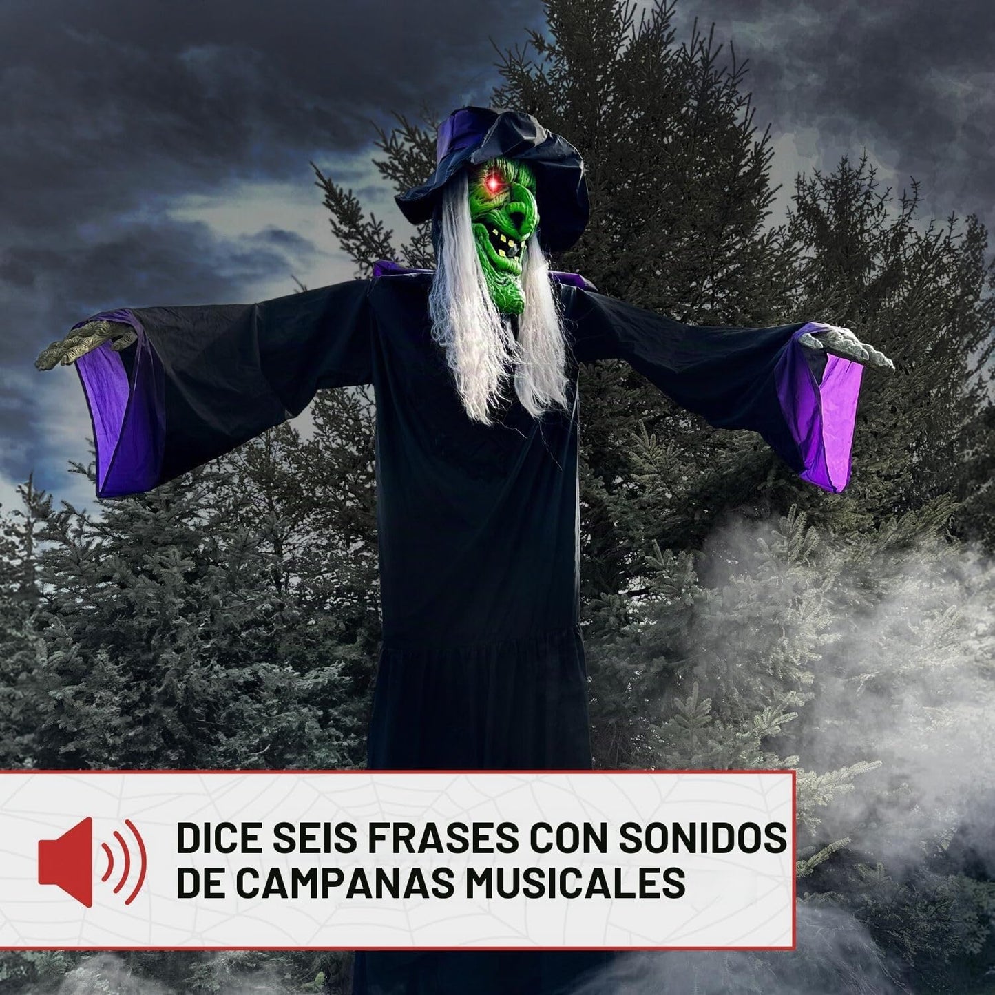 Haunted Hill Farm - Animatrónica de bruja voladora montada de 15.1...