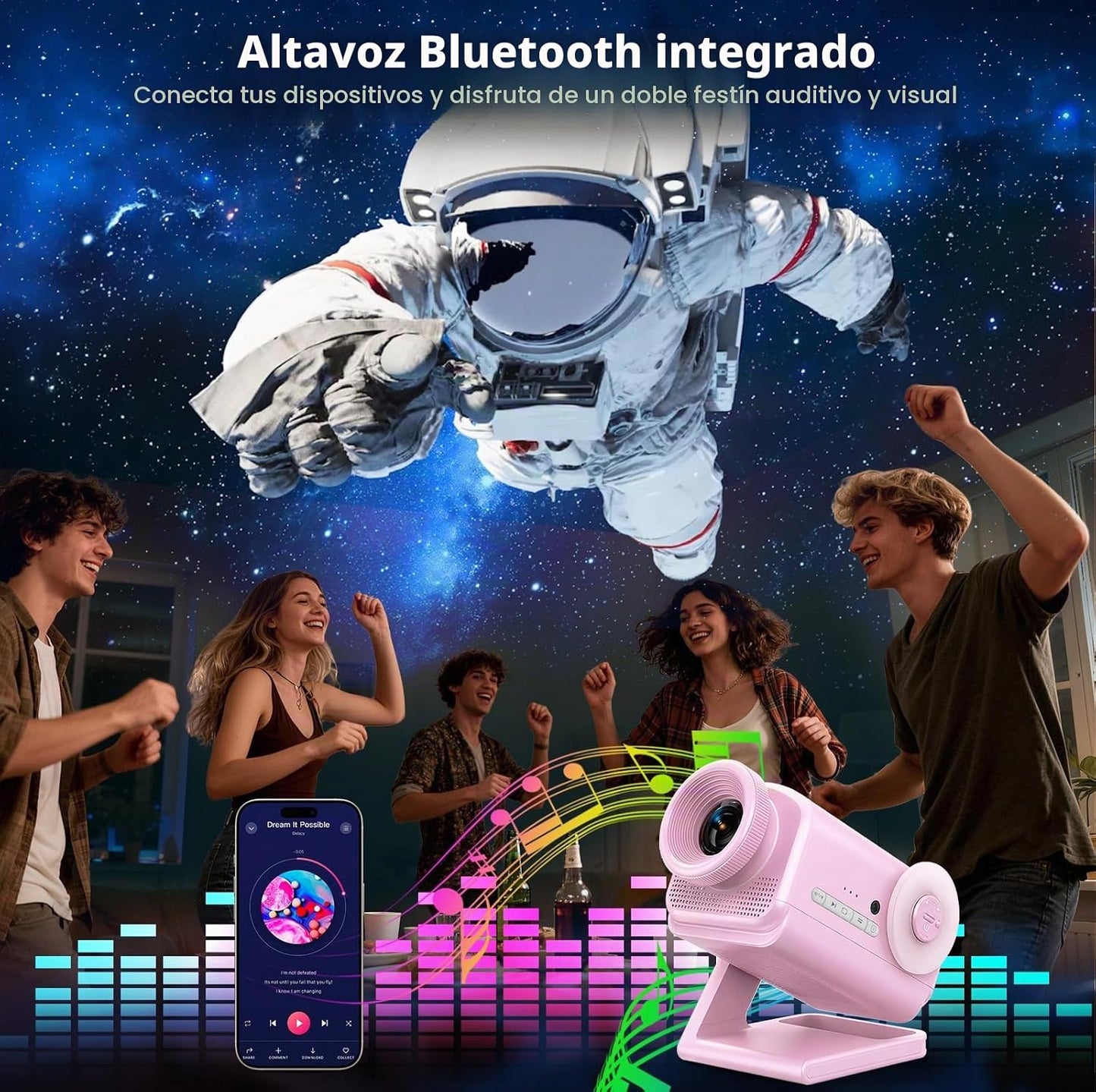 Rossetta Proyector 3D, proyector de galaxia 3D HD de 60 temas con a...